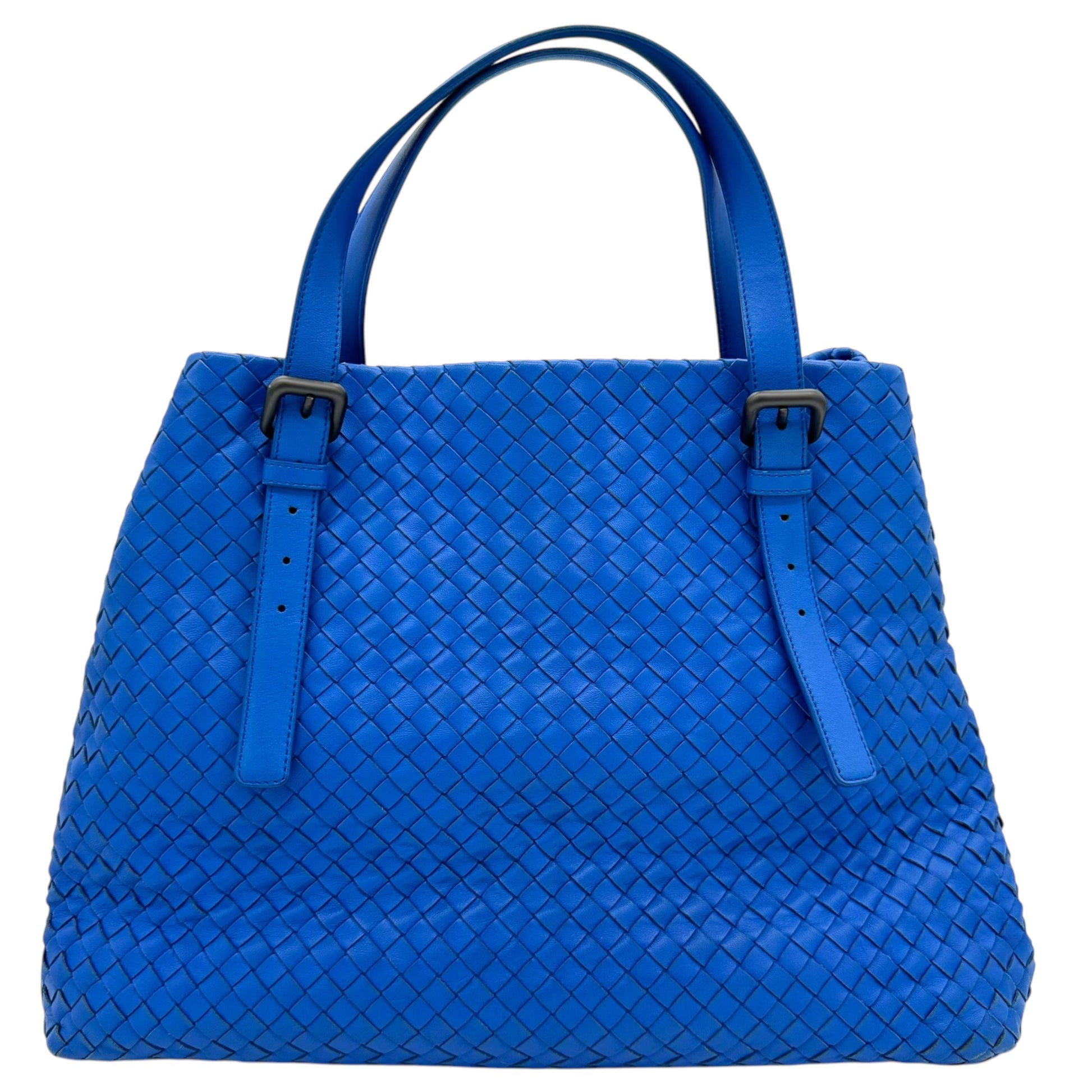 Bottega Veneta Cobalt Blue Intrecciato Woven Hobo Tote - Outfit Repeater