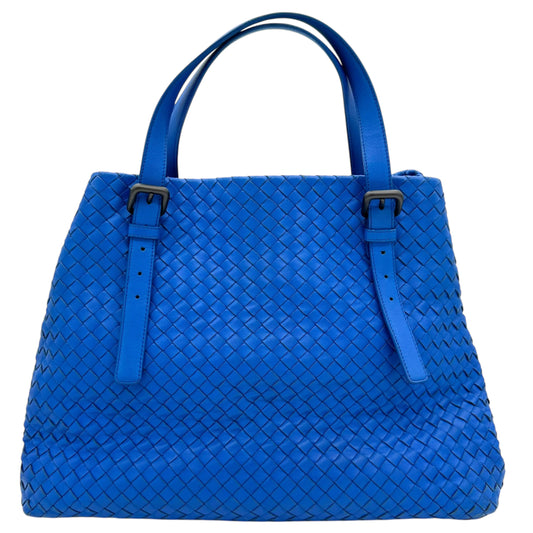 Bottega Veneta Cobalt Blue Intrecciato Woven Hobo Tote - Outfit Repeater