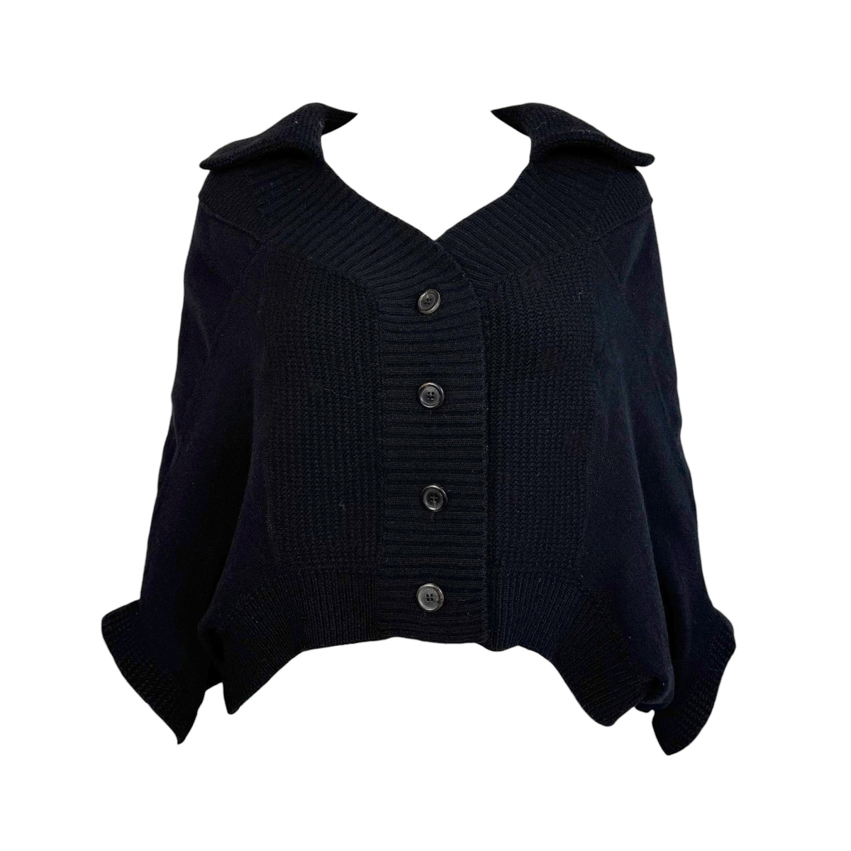 Louis Vuitton Black Wool Cashmere Cardigan Sweater
