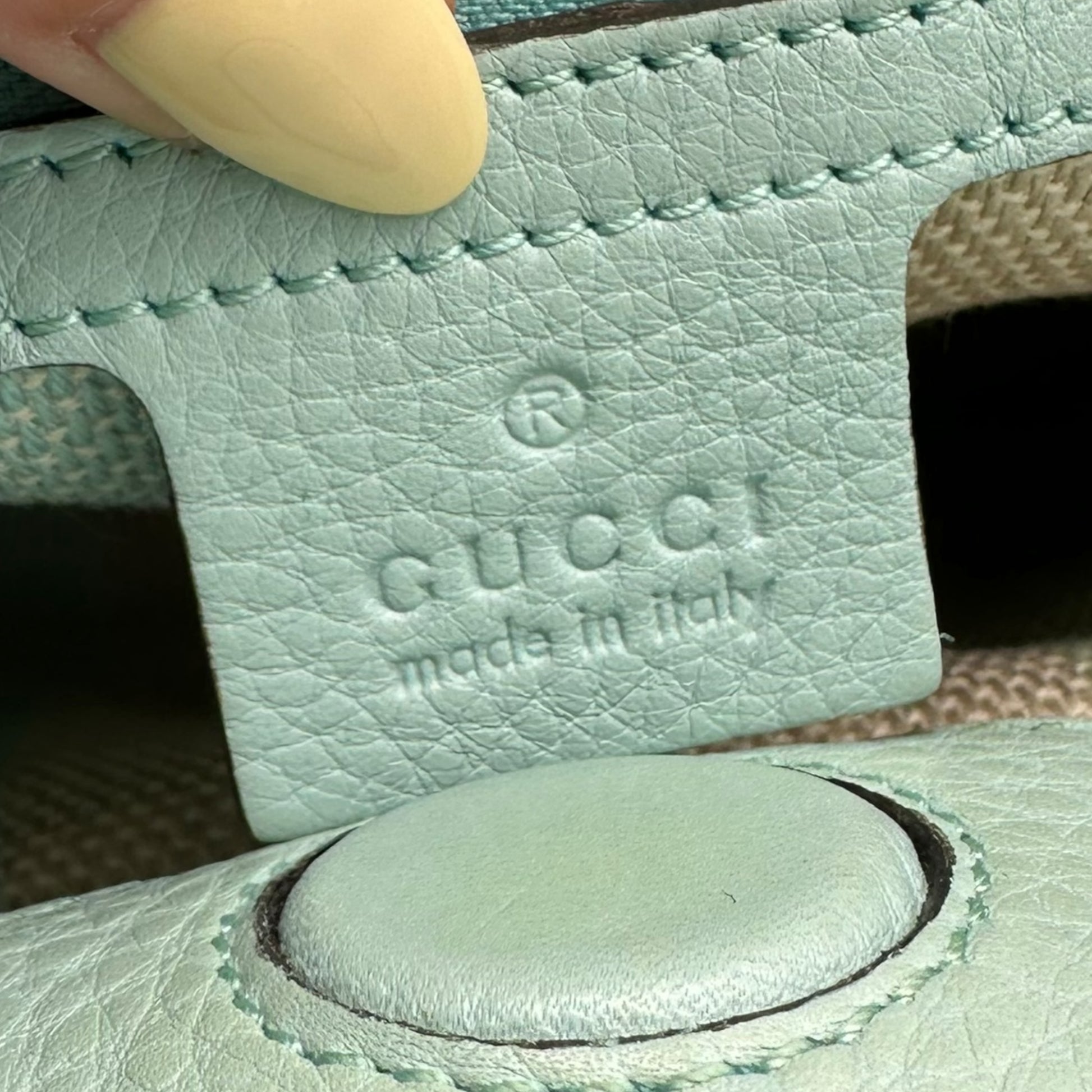 Gucci Raffia & Bamboo Blue Leather Trim 2-Way Bag - Outfit Repeater