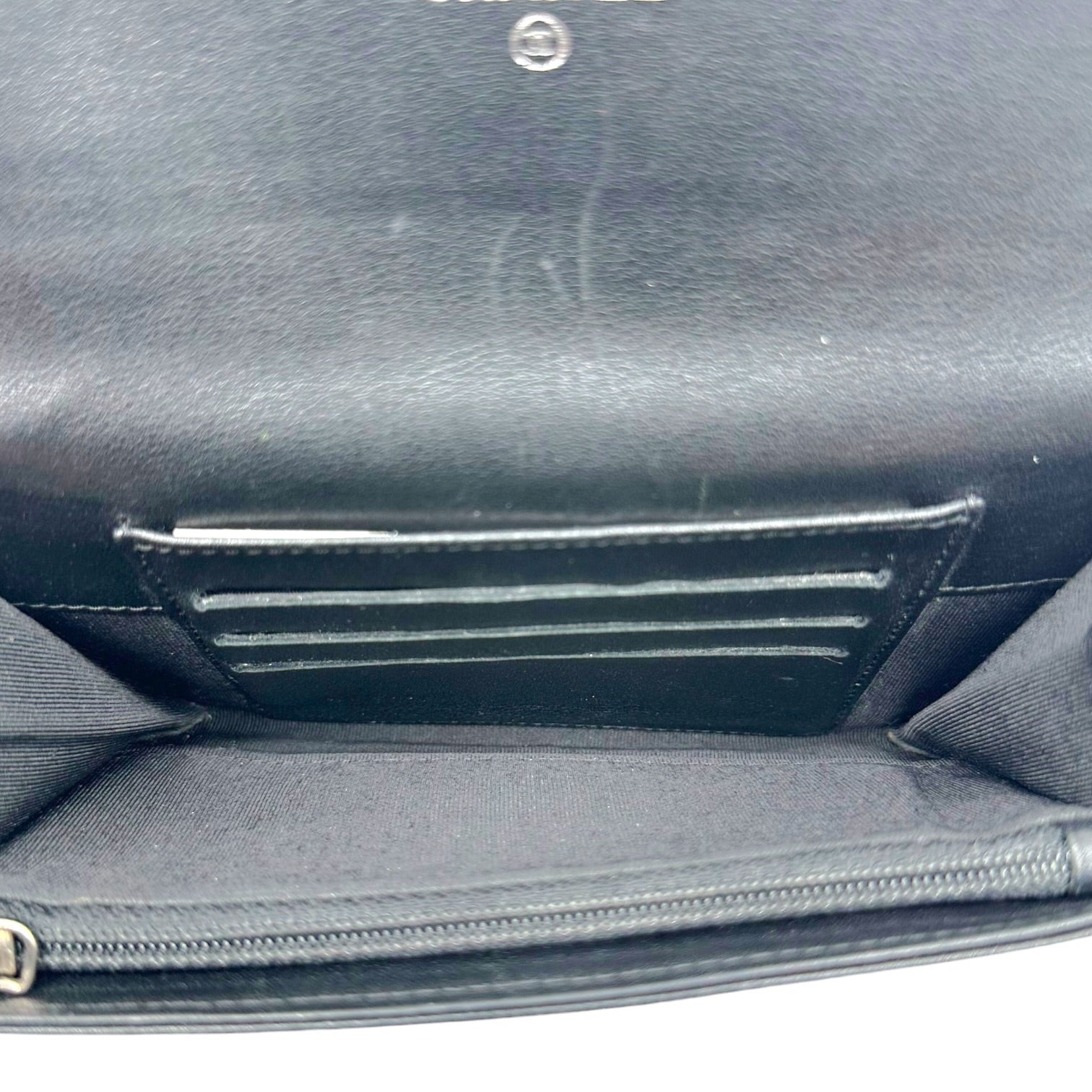 Chanel Black Leather Chevron Wallet