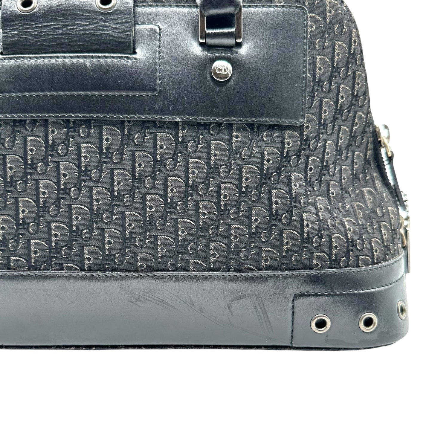 Christian Dior Black Trotter Monogram Street Chic Bowler Bag