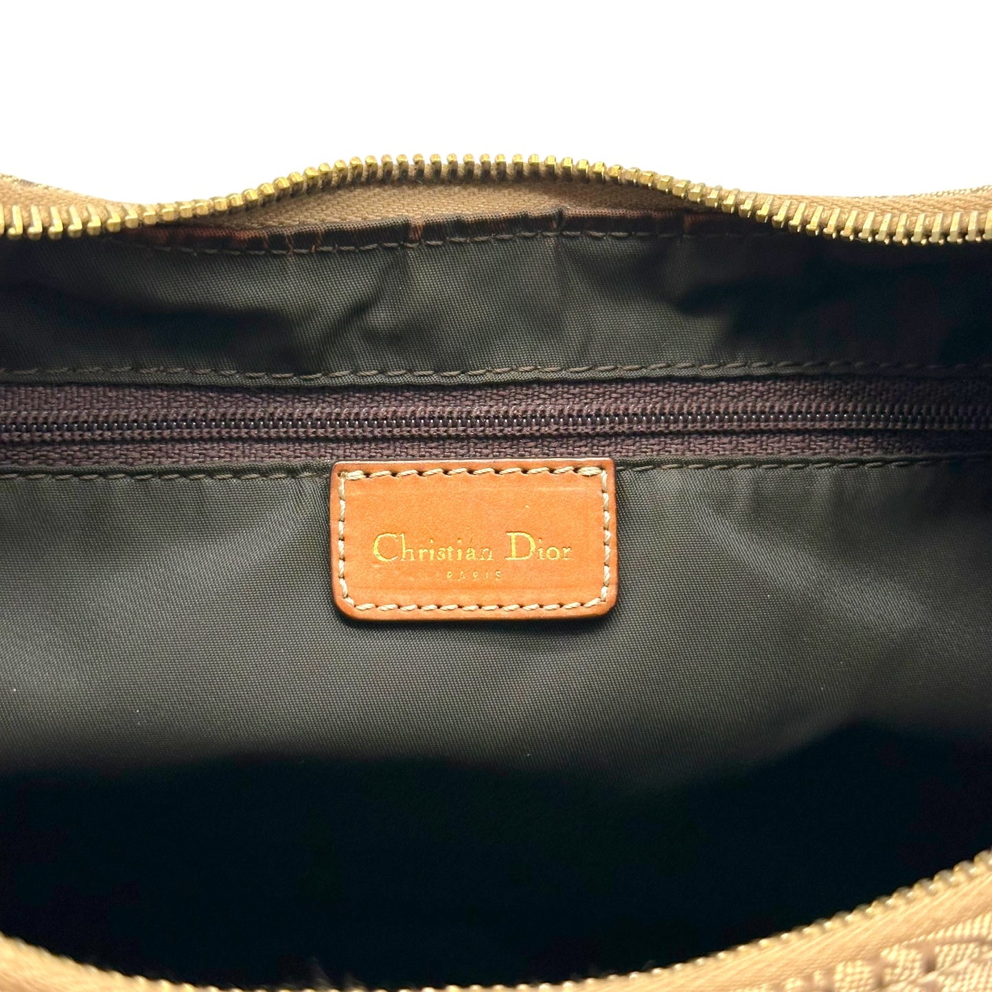 Christian Dior Tan Trotter Monogram Crescent Hobo Bag