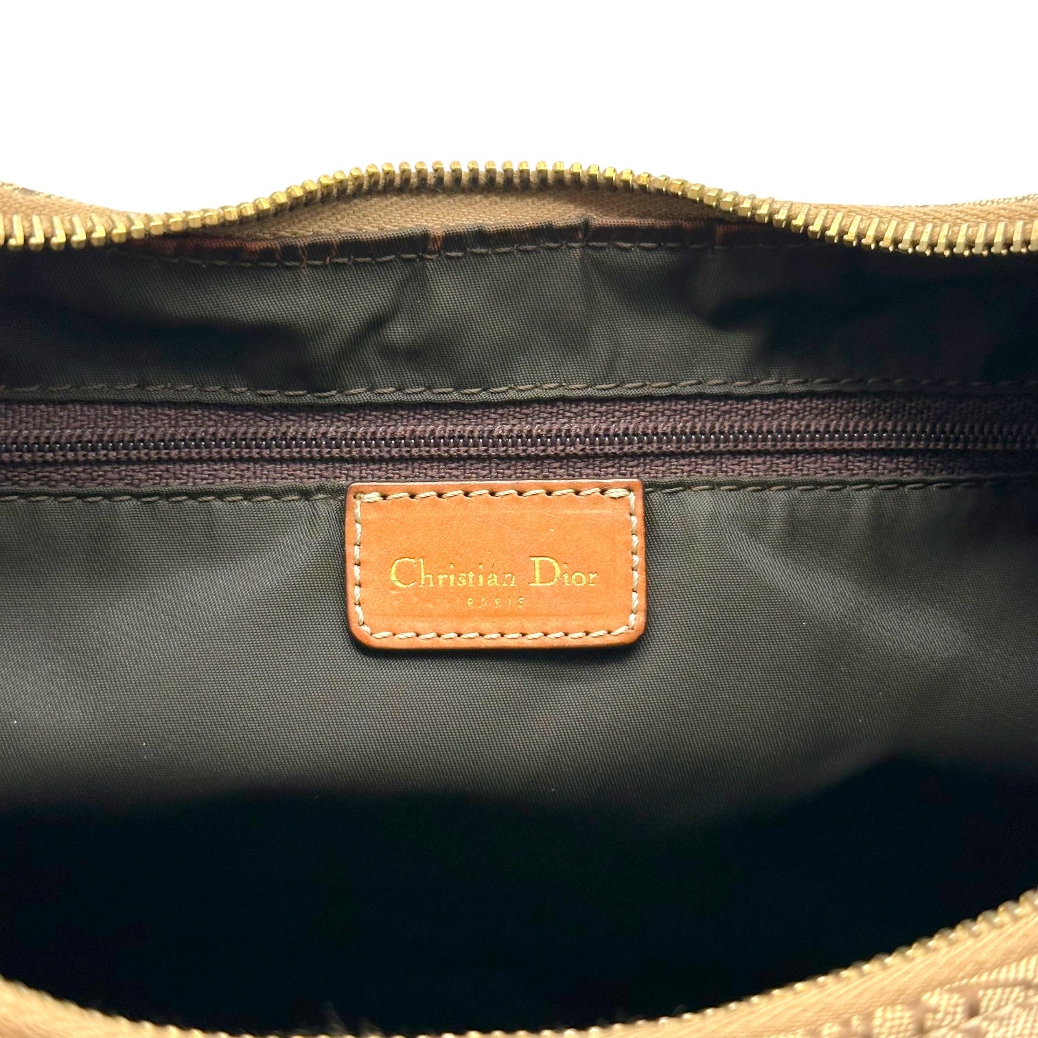Christian Dior Tan Trotter Monogram Crescent Hobo Bag