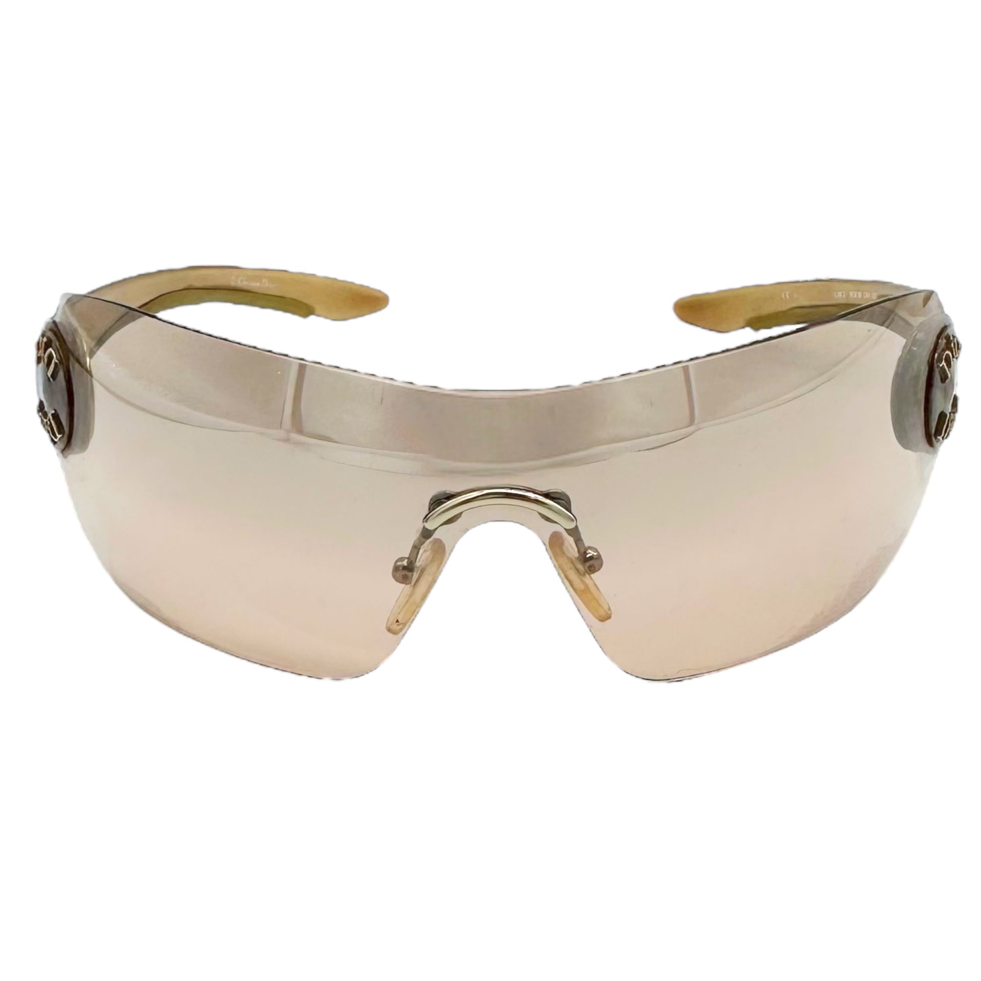 Christian Dior Schlak2 Beige Rare Folding Shield Sunglasses - Outfit Repeater