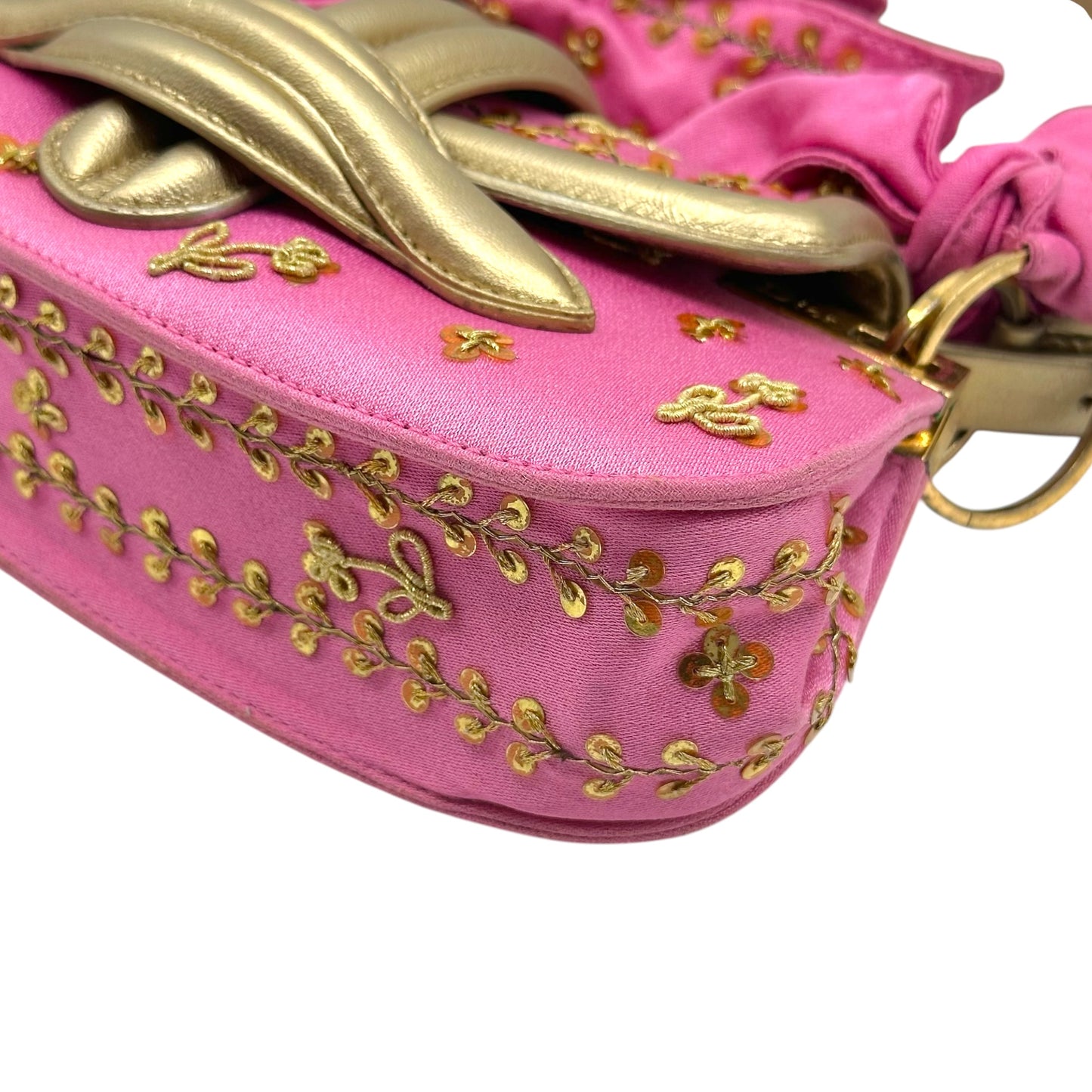 Christian Dior Mini Lip Bag Pink Gold Sequin