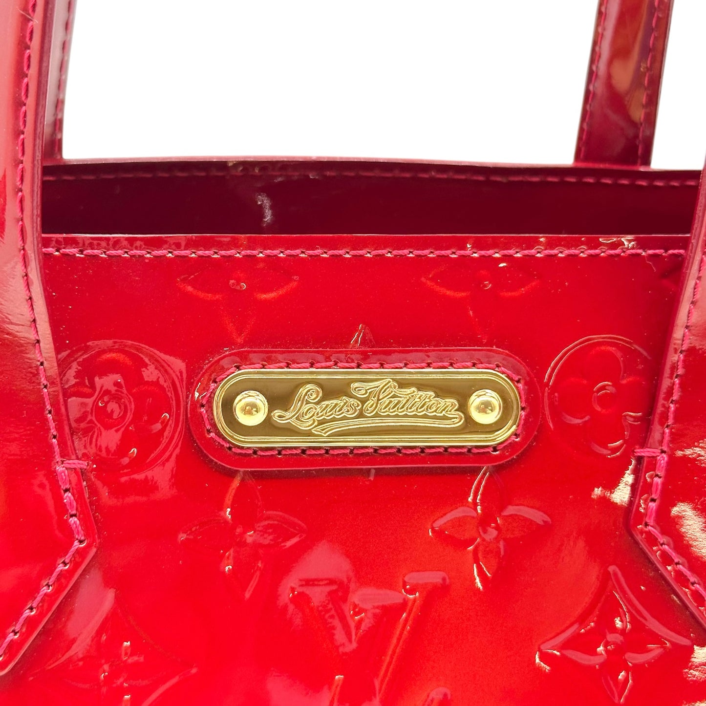 Louis Vuitton Red Vernis Patent Monogram Wilshire Tote Bag