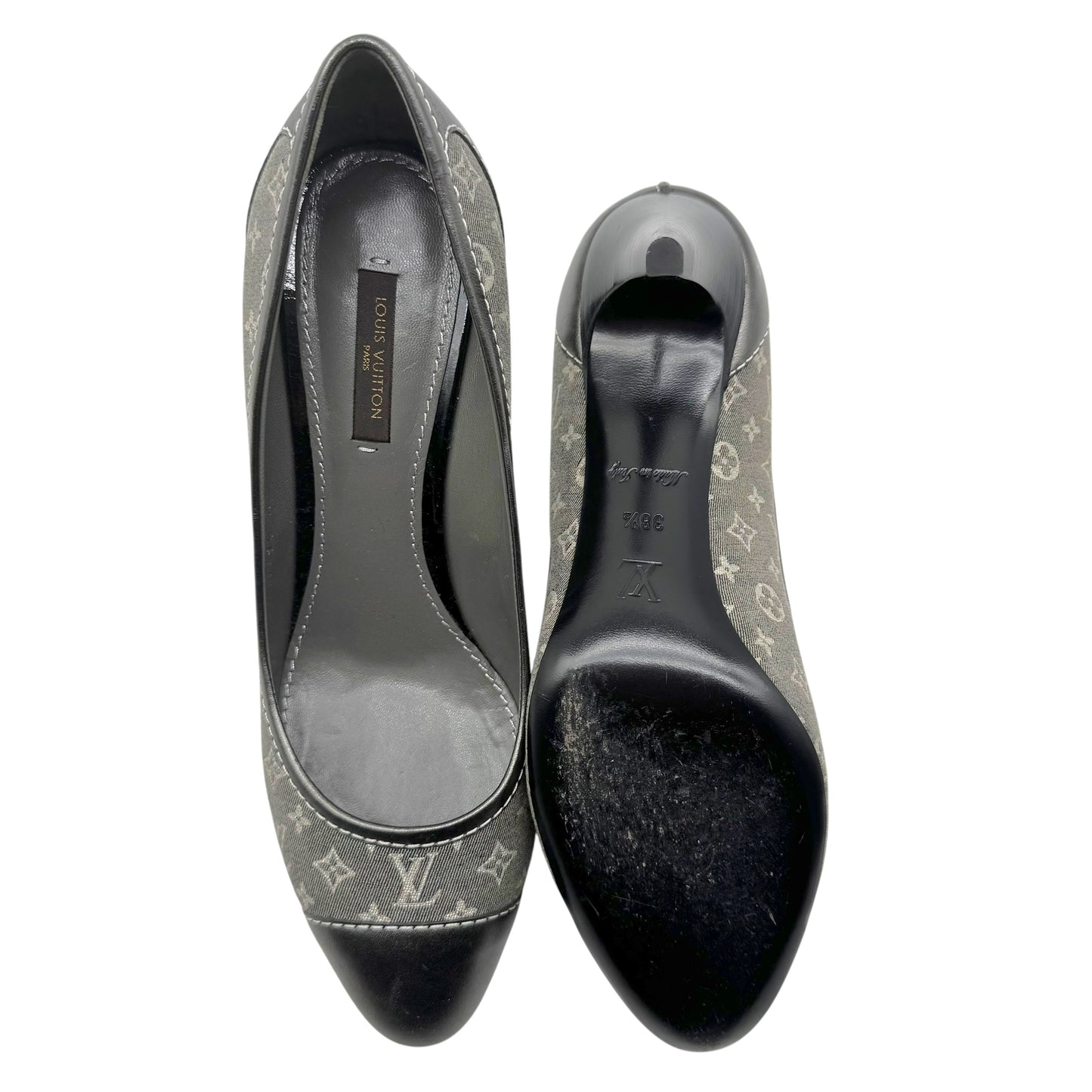 Louis Vuitton Gray Lin Monogram Pumps