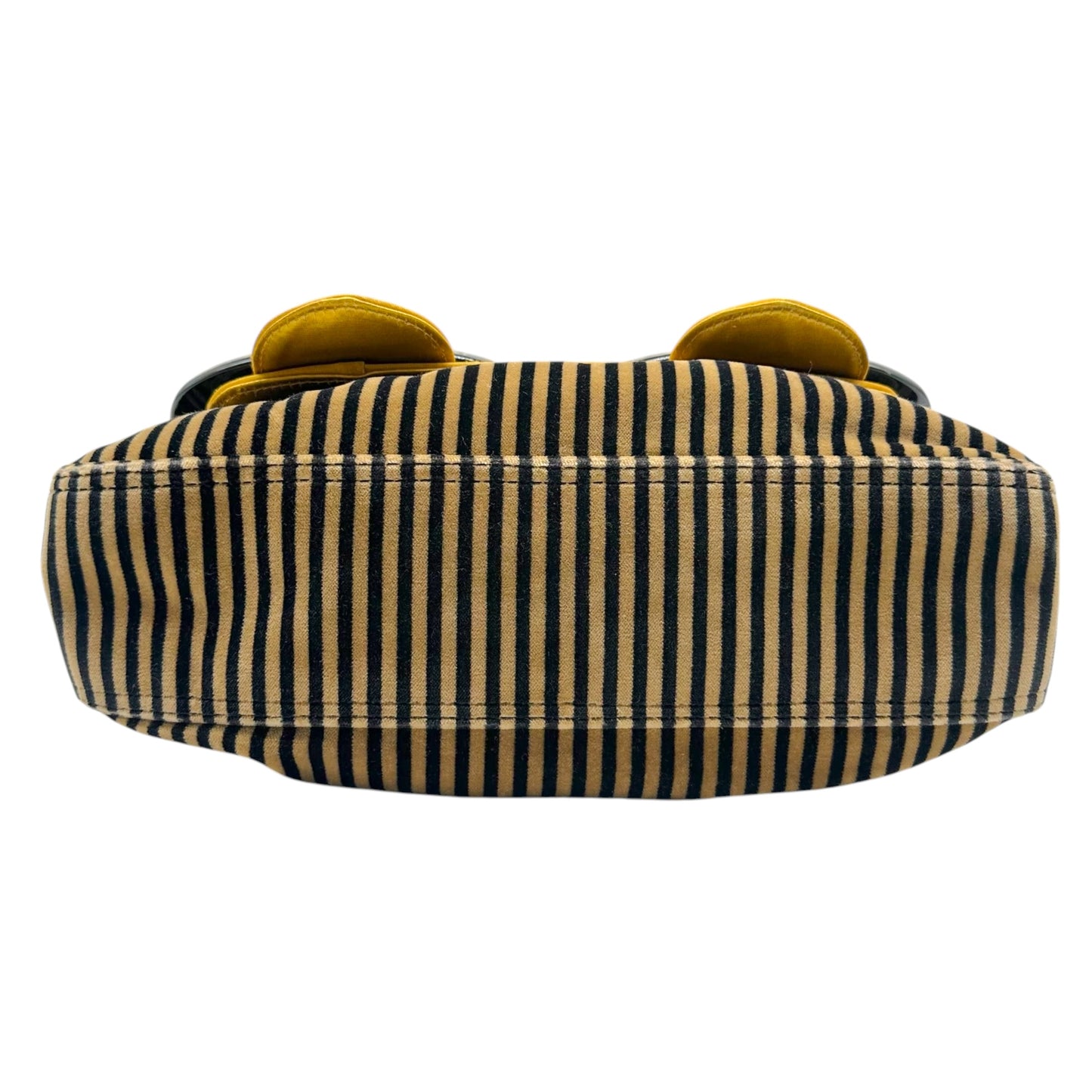 Fendi B Bag Tan Black Striped Velvet Zebra Ponyhair