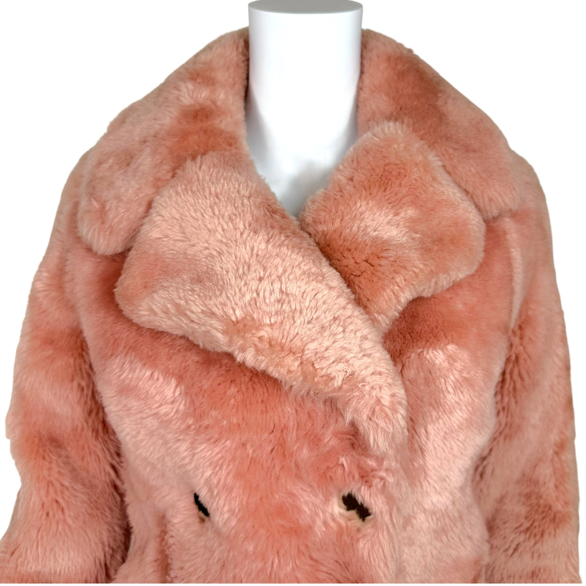 Gucci Pink Shearling Fur Coat