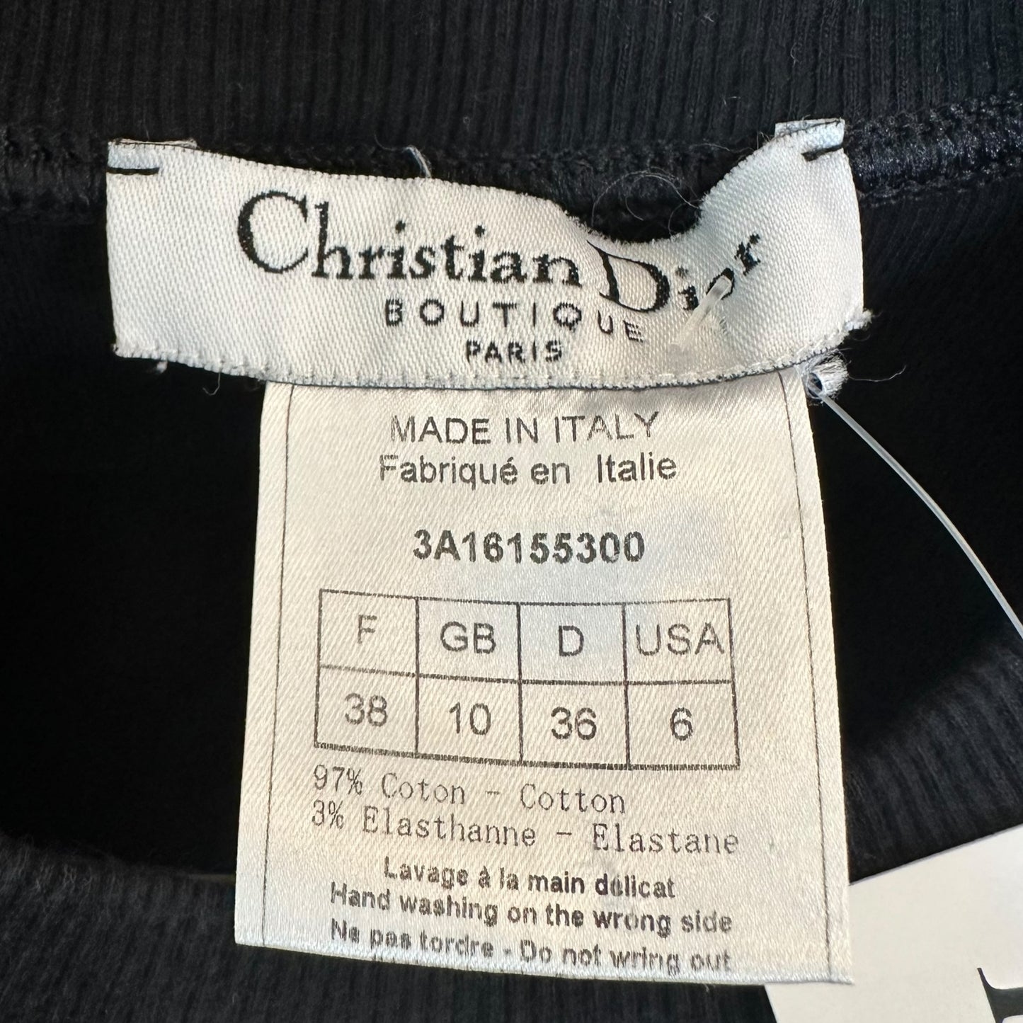 Christian Dior F/W 2003 J'Adore Dior Black & White Ribbed Tank Top