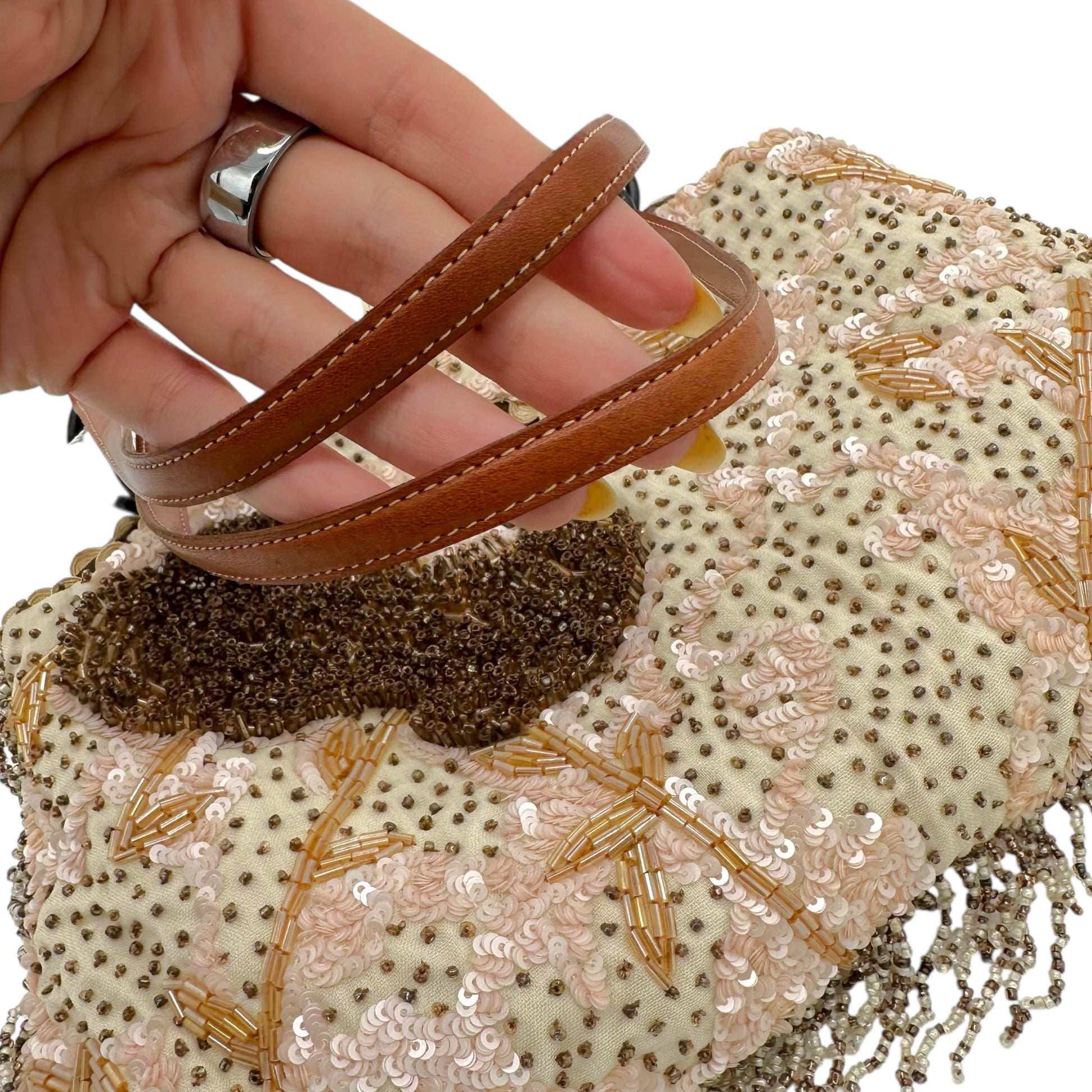 Jamin Puech Ivory Beaded Fringe Shoulder Bag - Outfit Repeater