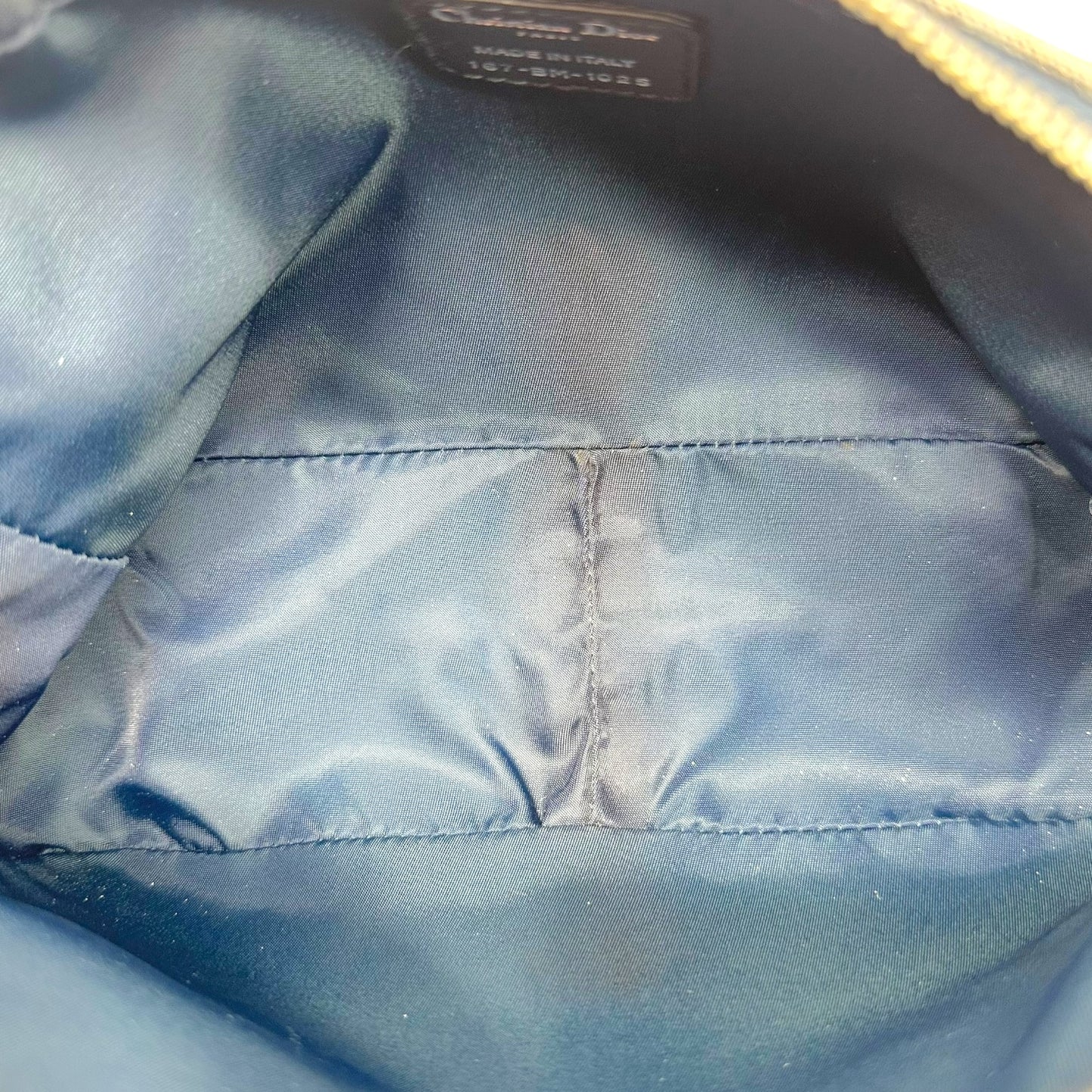 Christian Dior 'Flight' Denim Monogram & Orange Pochette Bag