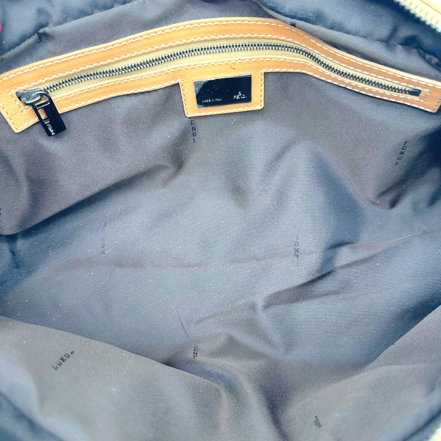 Fendi Tan & Brown Zucchino Mongram East-West Shoulder Bag