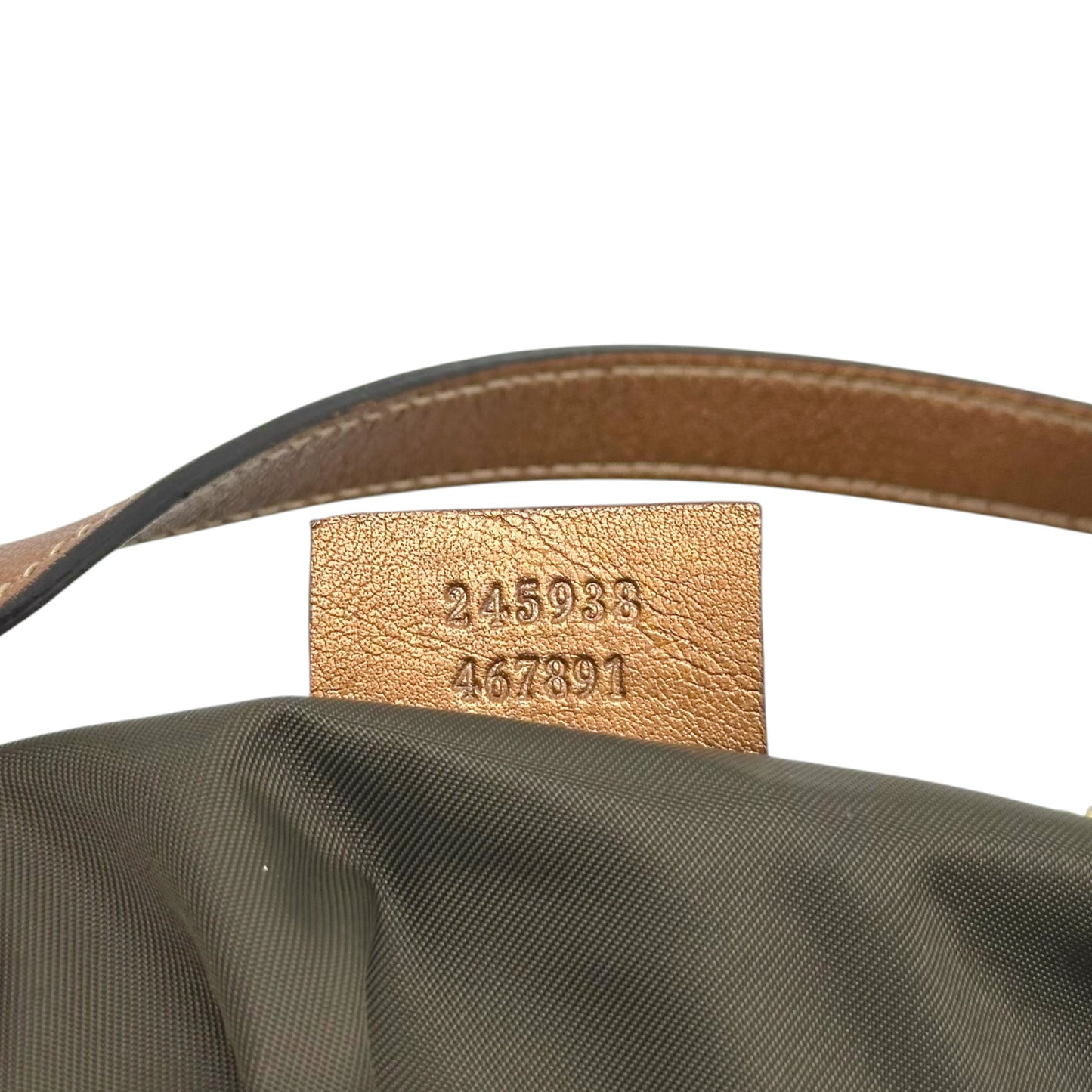Gucci Bronze Metallic Monogram Pochette Bag