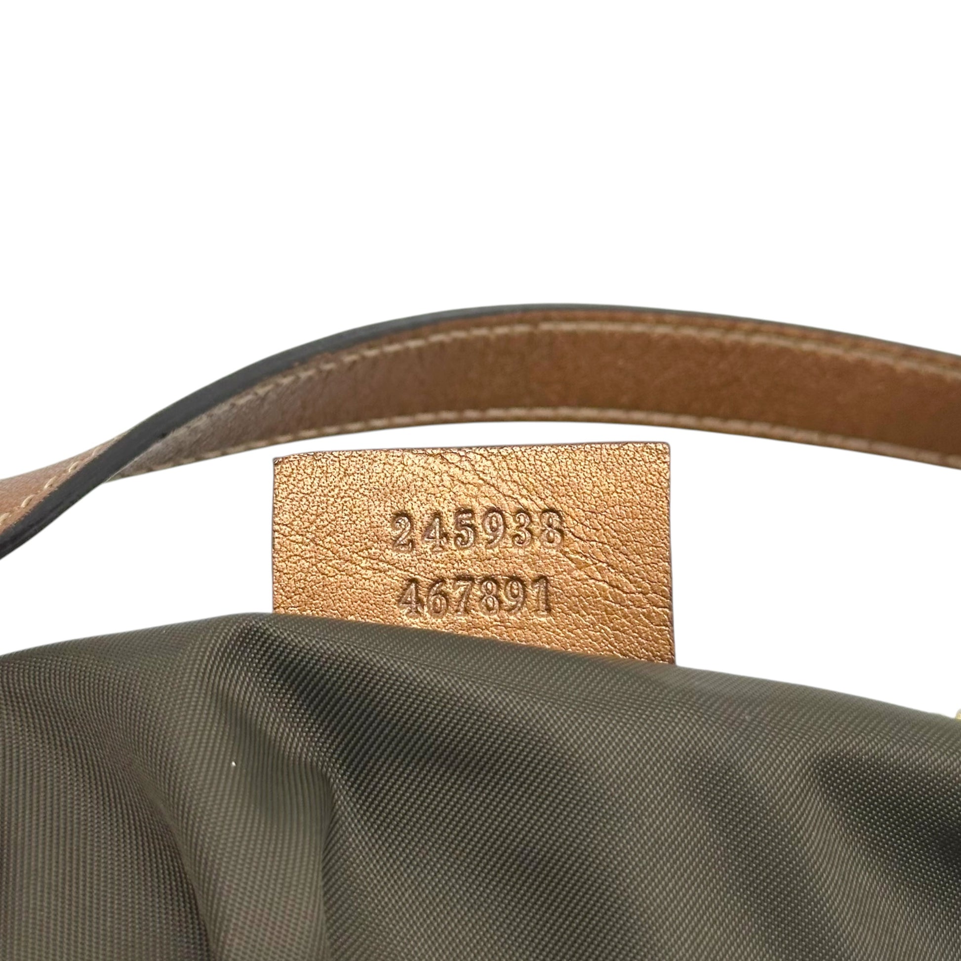 Gucci Bronze Metallic Monogram Pochette Bag