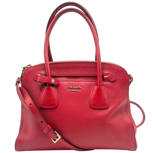 Prada Red Saffiano Leather 2-Way Shoulder Bag