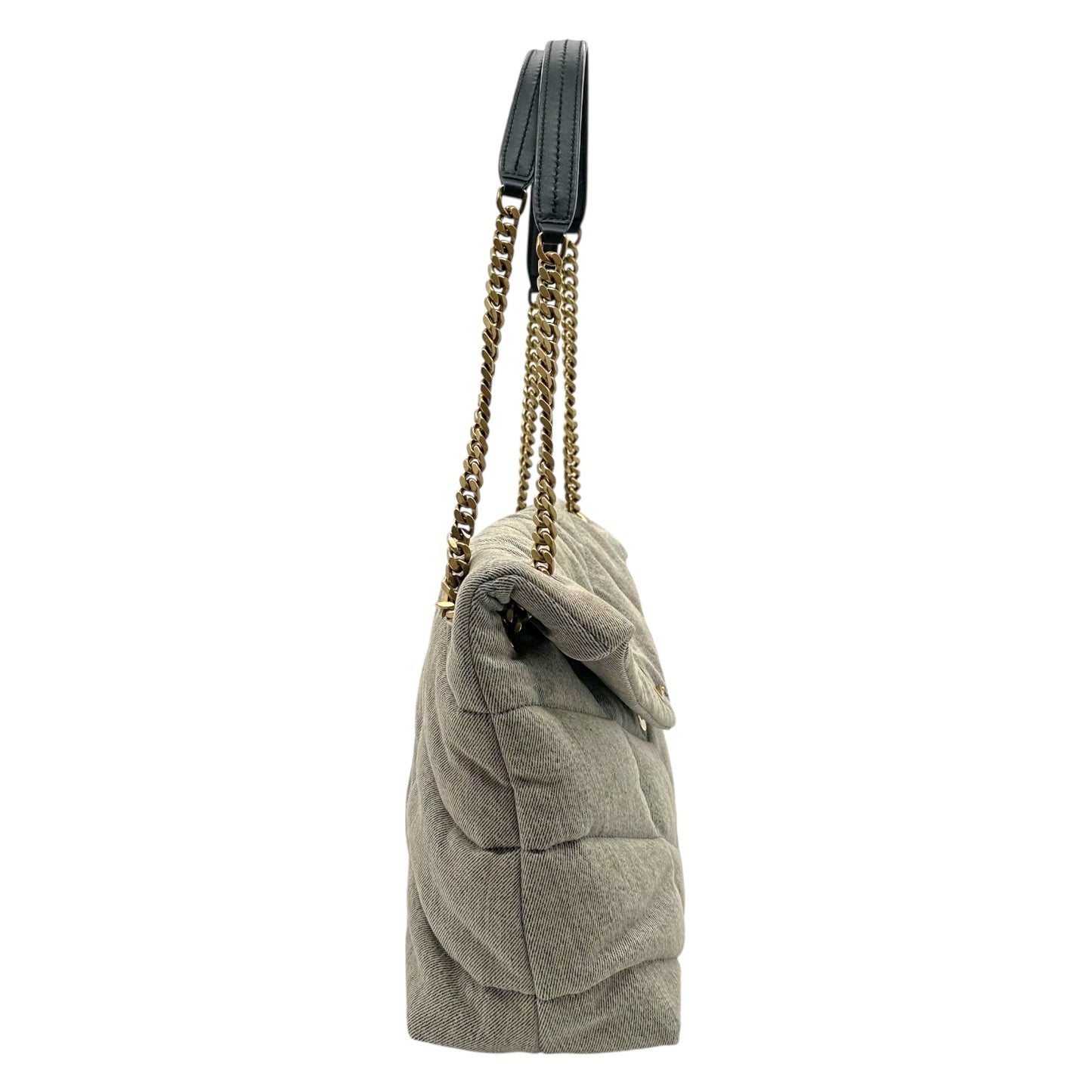 Saint Laurent Paris Medium Denim Puffer Bag