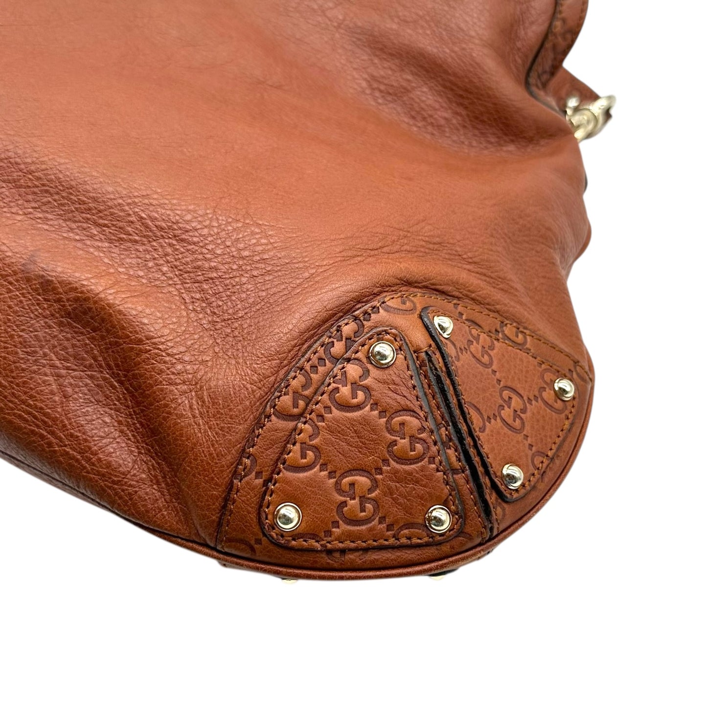 Gucci Brown Leather Guccissima Monogram Indy 2-Way Bag