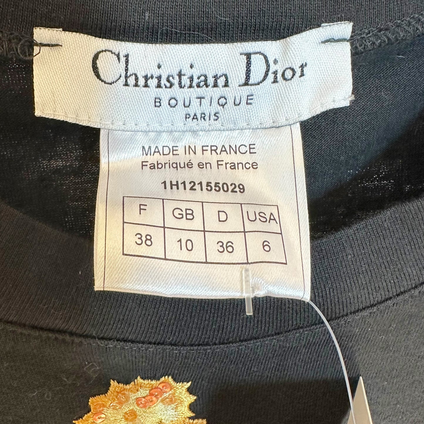 Christian Dior F/W 2001 'Asian Inspired' Embroidered J'Adore Dior T-Shirt