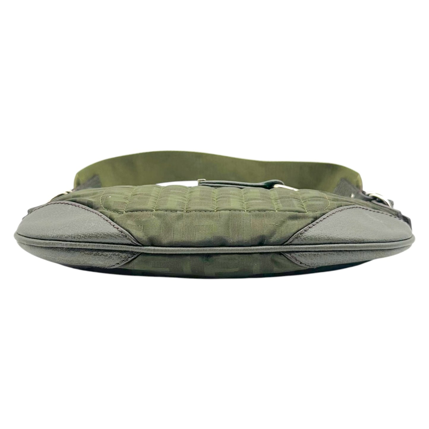 Fendi Mini Pochette Bag Khaki Green Nylon Zucca Monogram