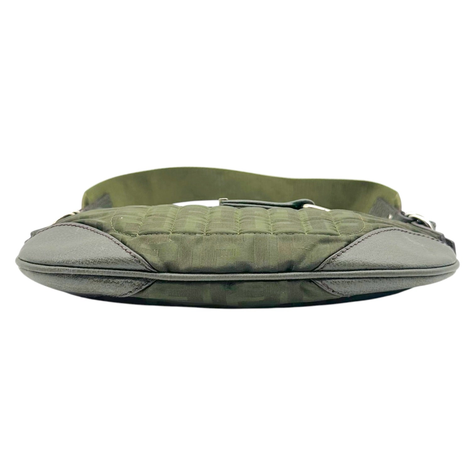 Fendi Mini Pochette Bag Khaki Green Nylon Zucca Monogram