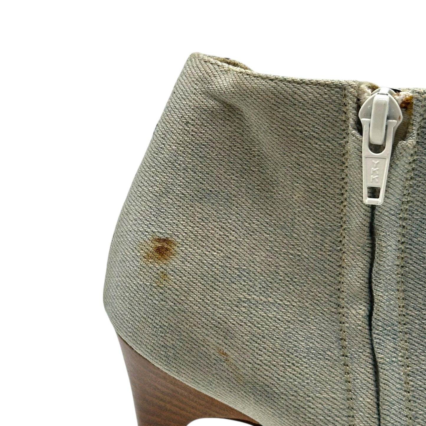 Roberto Cavalli Floral Embroidered Denim Heeled Boots