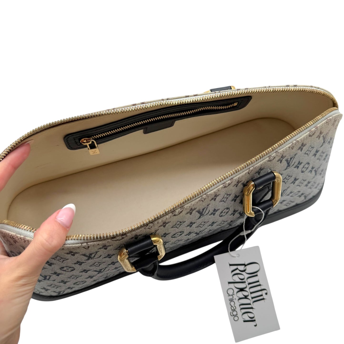 Louis Vuitton Navy Blue Lin Monogram East West Alma Bag