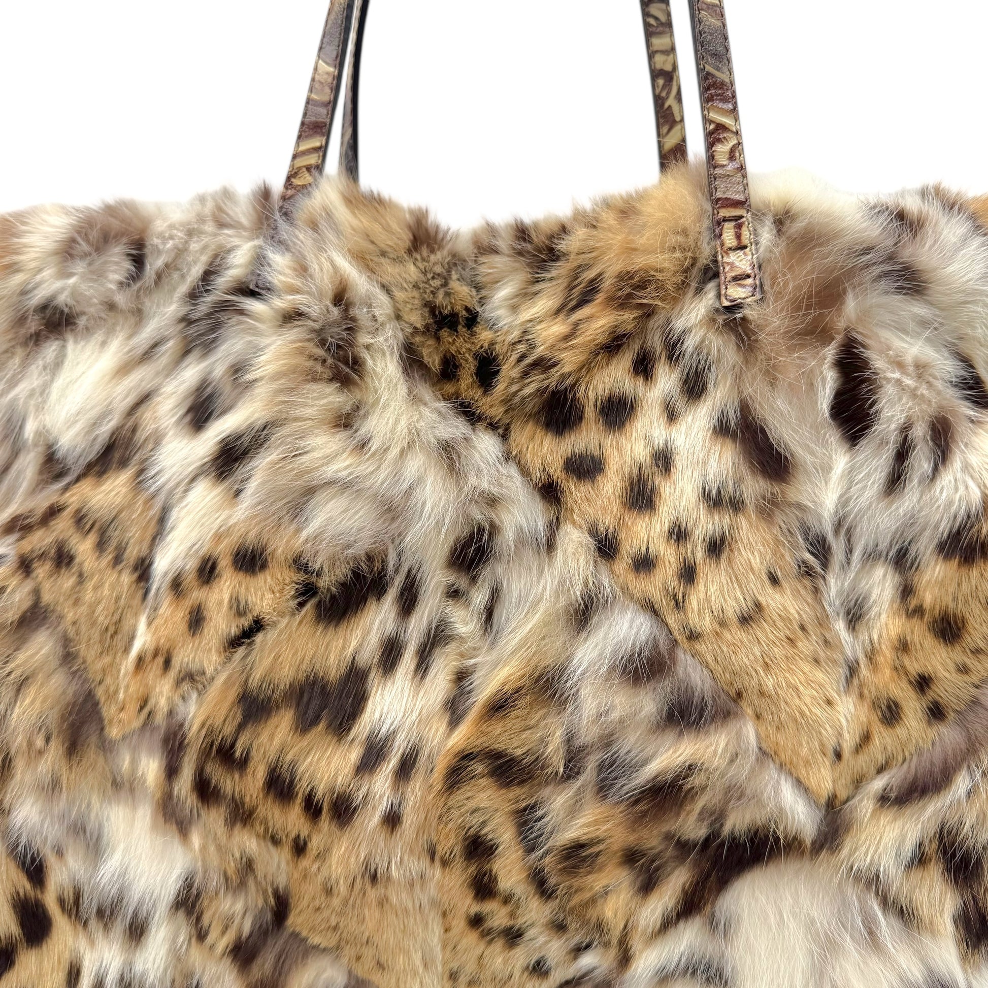 Fendi 'Lynx & Leopard' Patchwork Rabbit Fur Tote Bag - Outfit Repeater