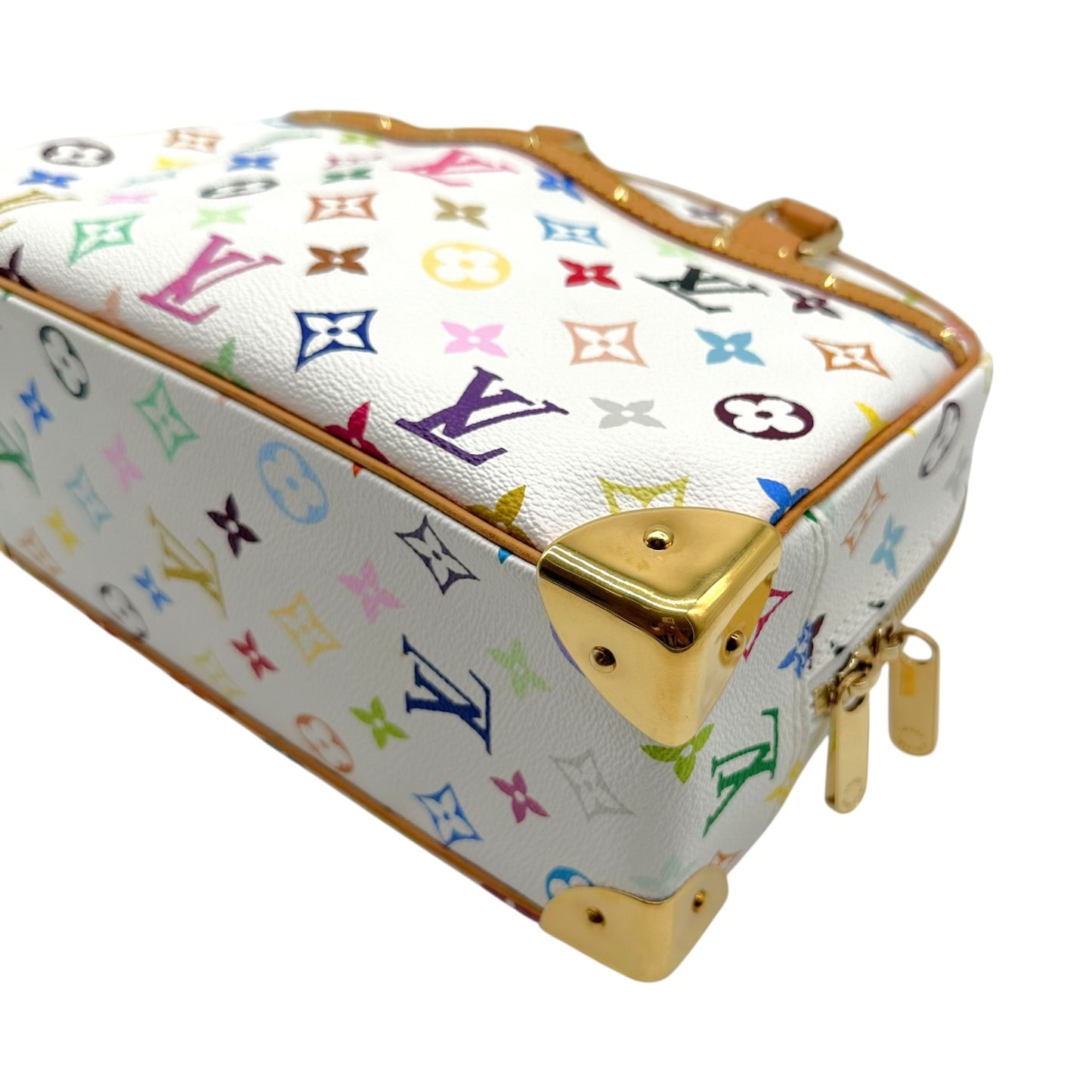 Louis Vuitton Trouville Handbag White Multicolor Canvas