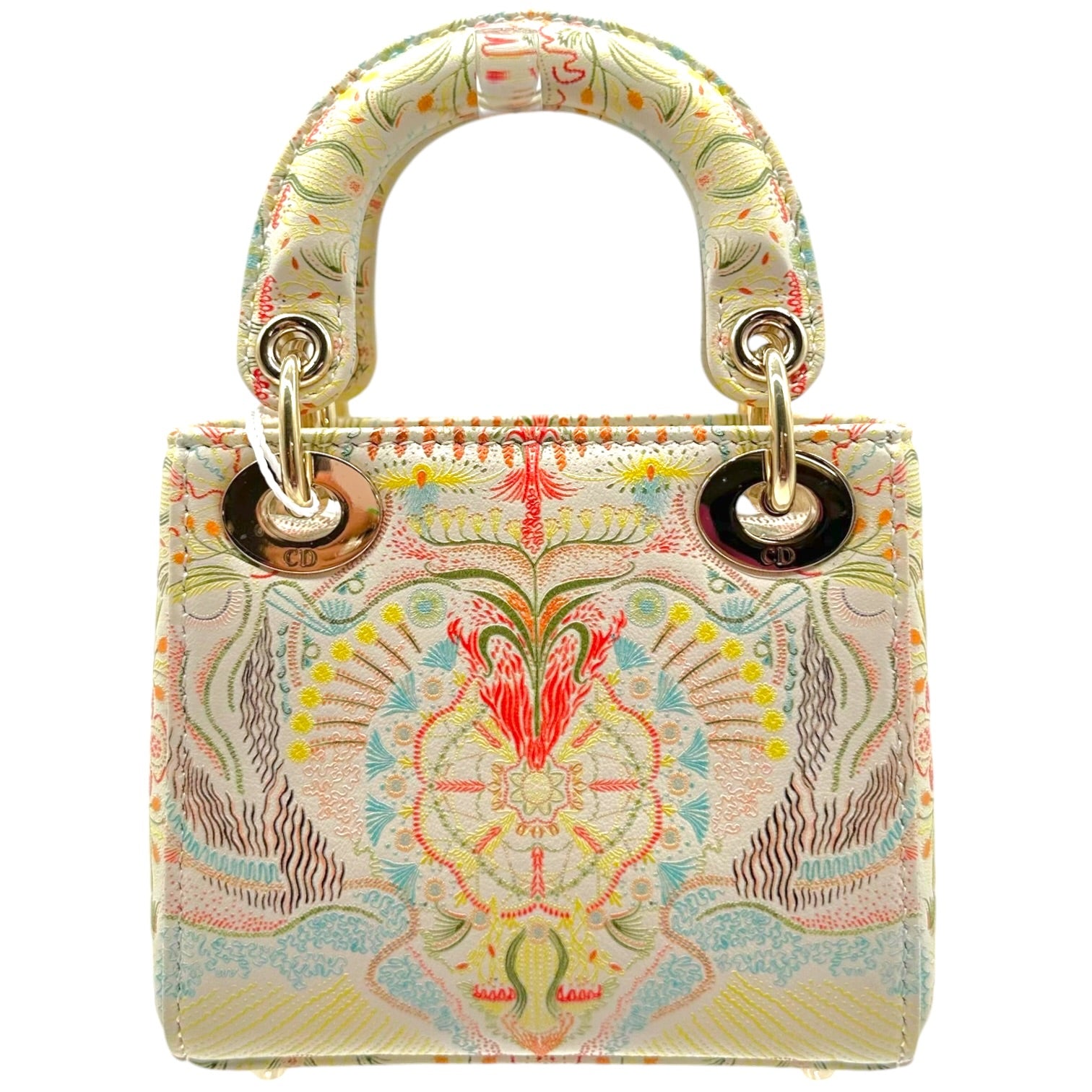 Christian Dior Micro Lady Dior Handbag Multicolor Ivory