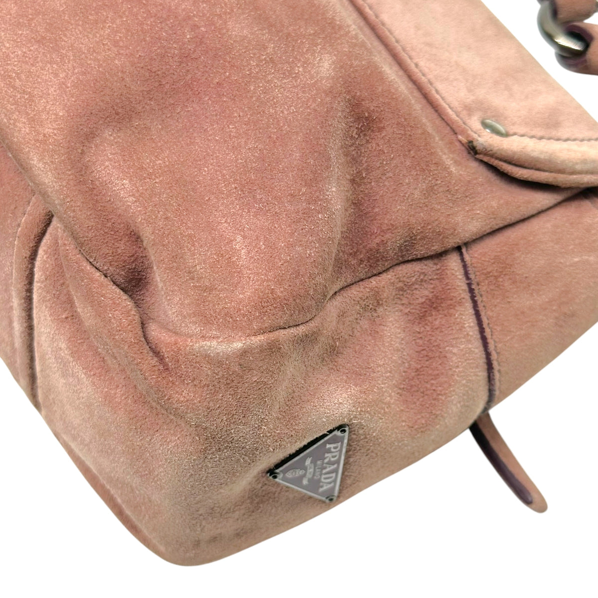 Prada Suede Shoulder Bag Dusty Rose Pink