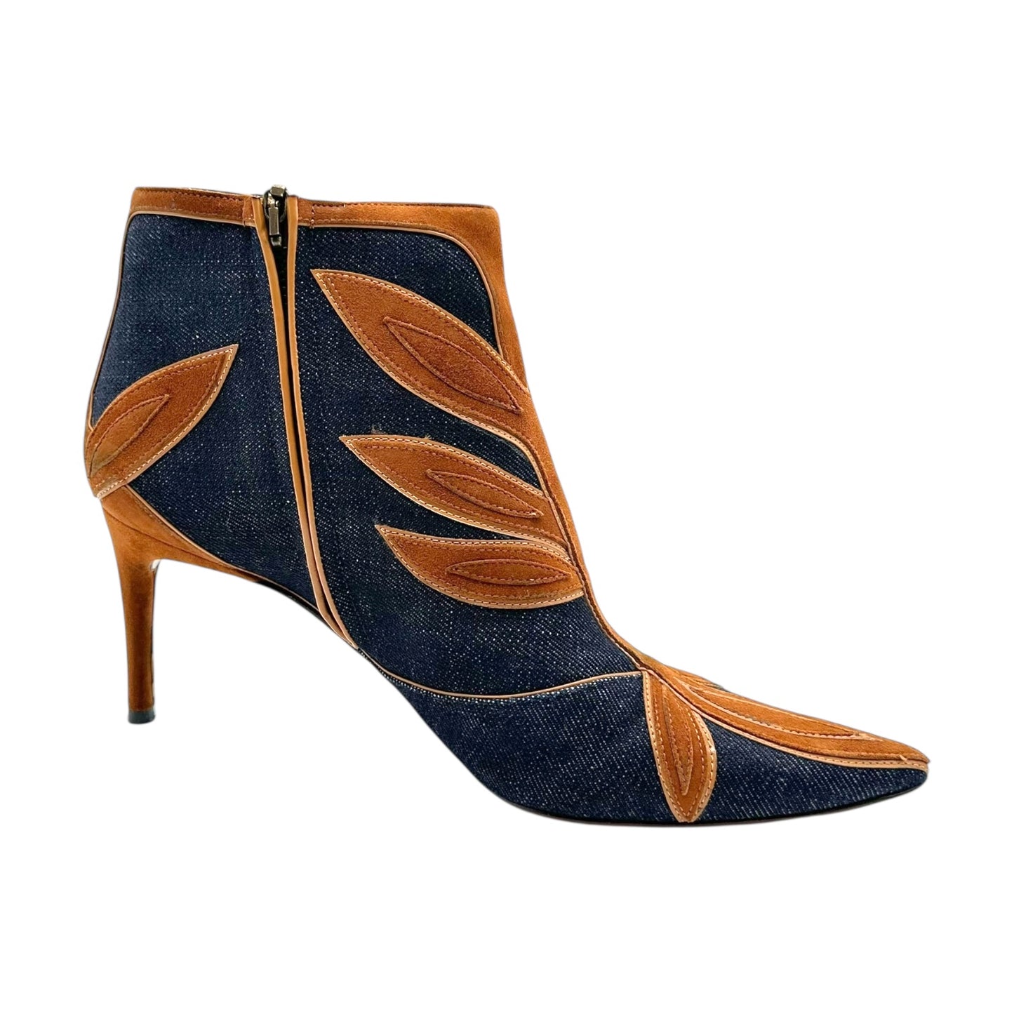 Dolce & Gabbana Denim & Suede Heeled Booties
