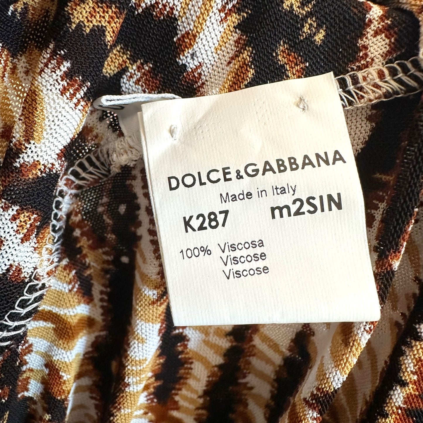 Dolce & Gabbana Tiger Print Knit Suede Strap Halter Tank