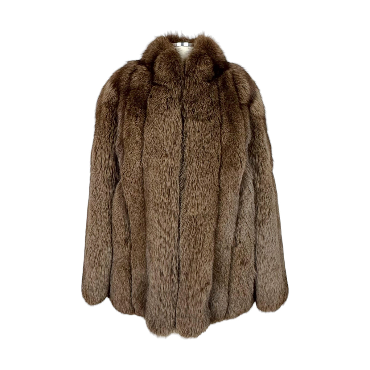 Saga Brown Fox Fur Coat Full-Length 1990s Vintage