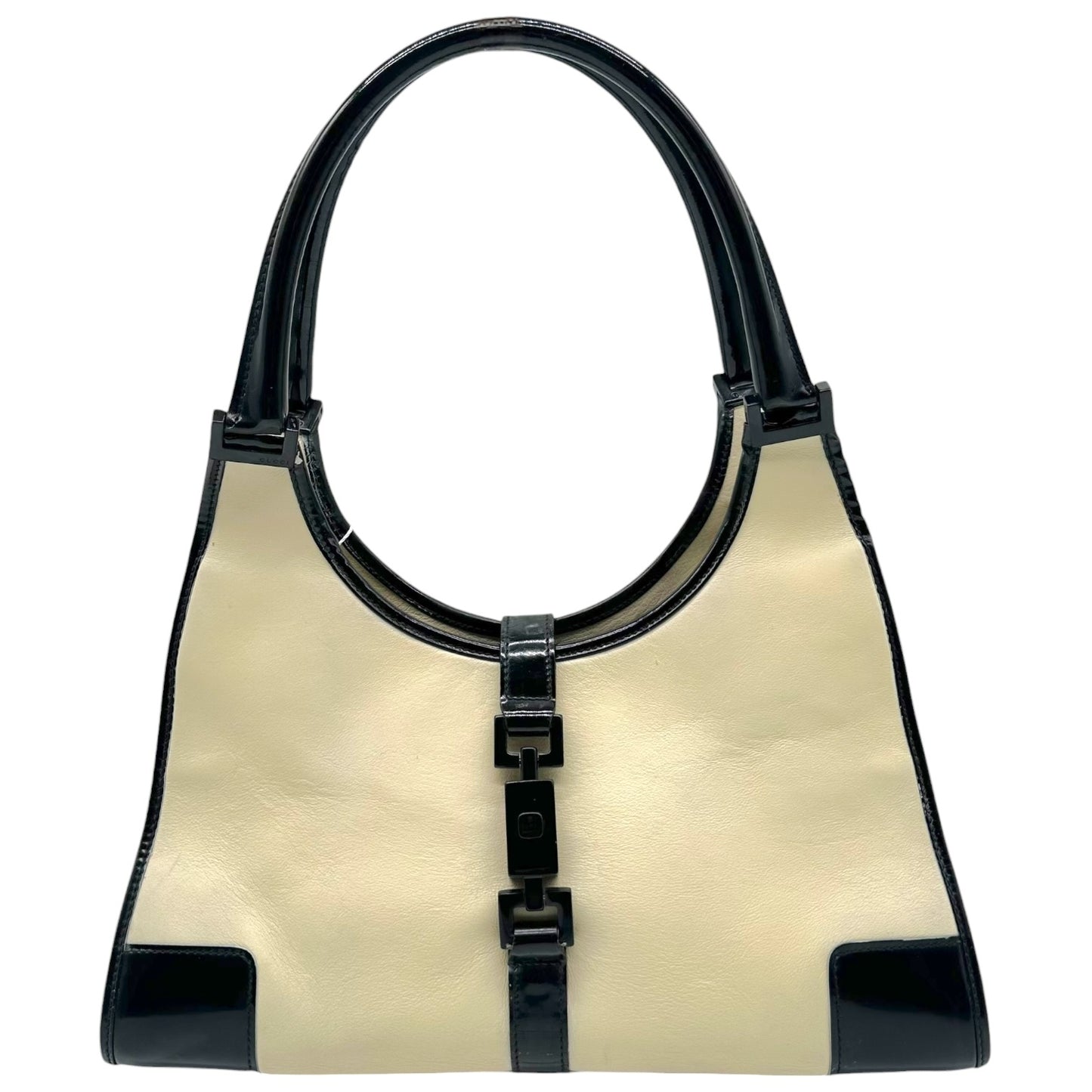 Gucci Black & Ivory Patent Leather Jackie Bag