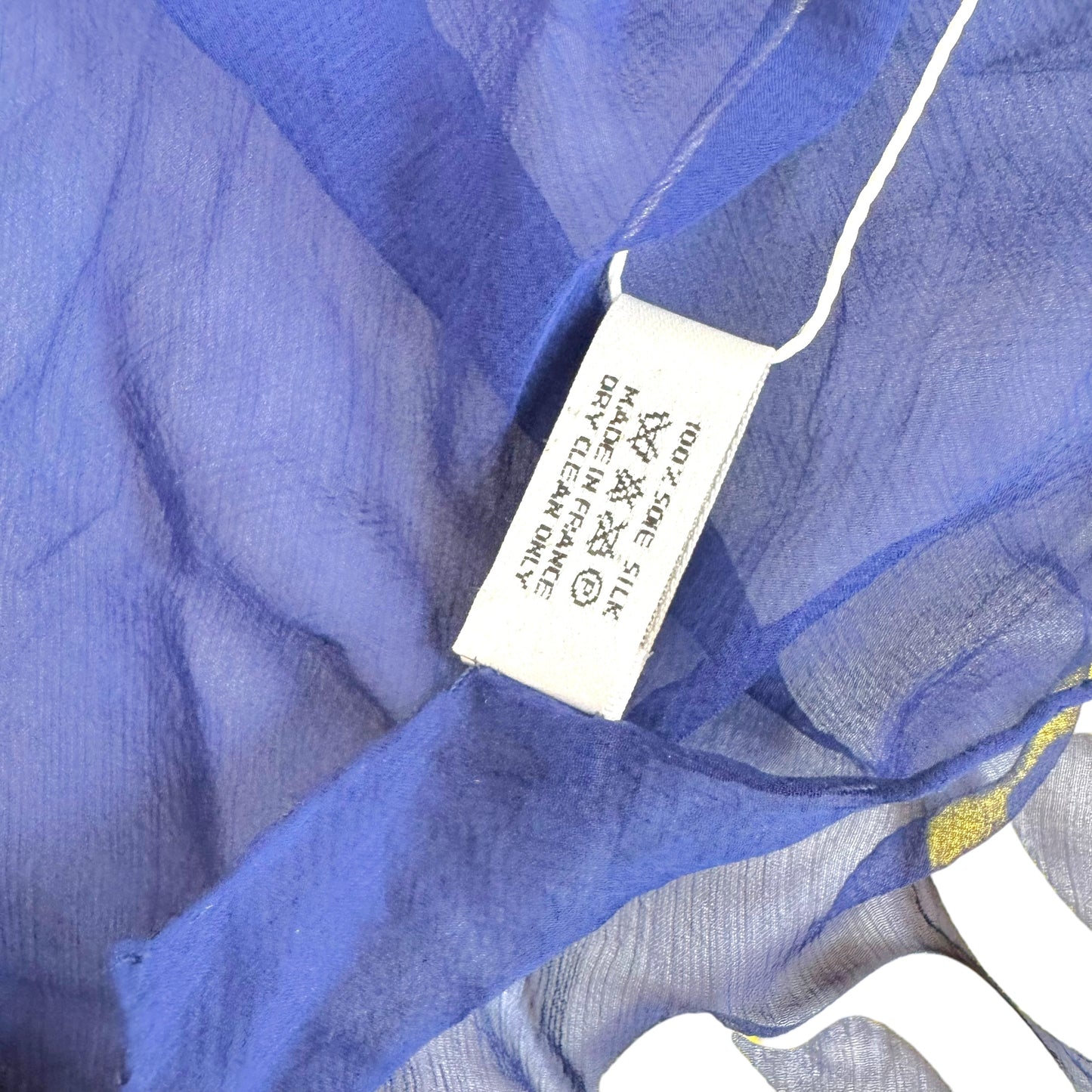 Christian Dior Blue & Yellow J'Adore Dior Sheer Silk Square Scarf