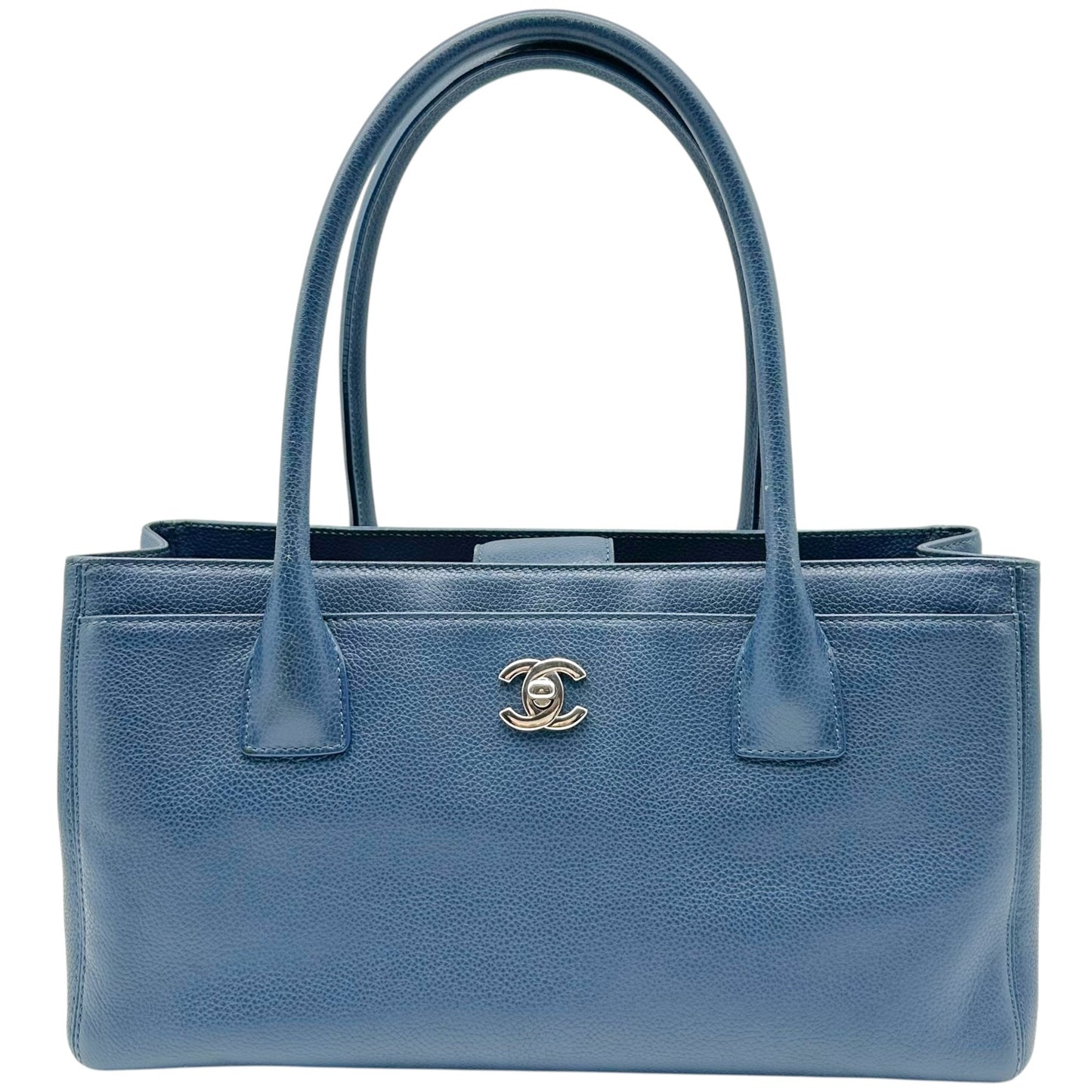 Chanel Blue Leather Small East West Executive Tote Bag