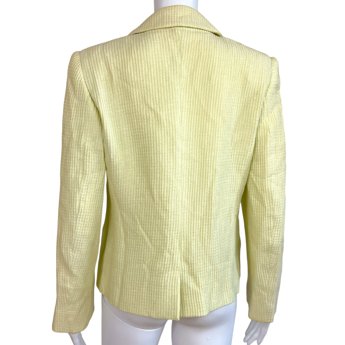 Gucci by Tom Ford S/S 1996 Butter Yellow Linen Waffle Crop Jacket