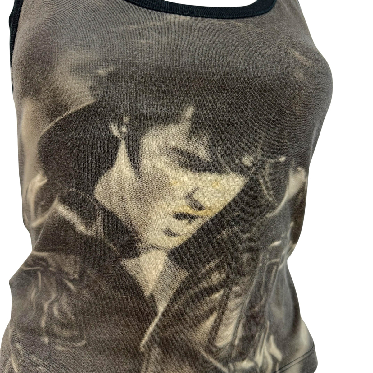 D&G Dolce & Gabbana Black & White Elvis Graphic Tank Top