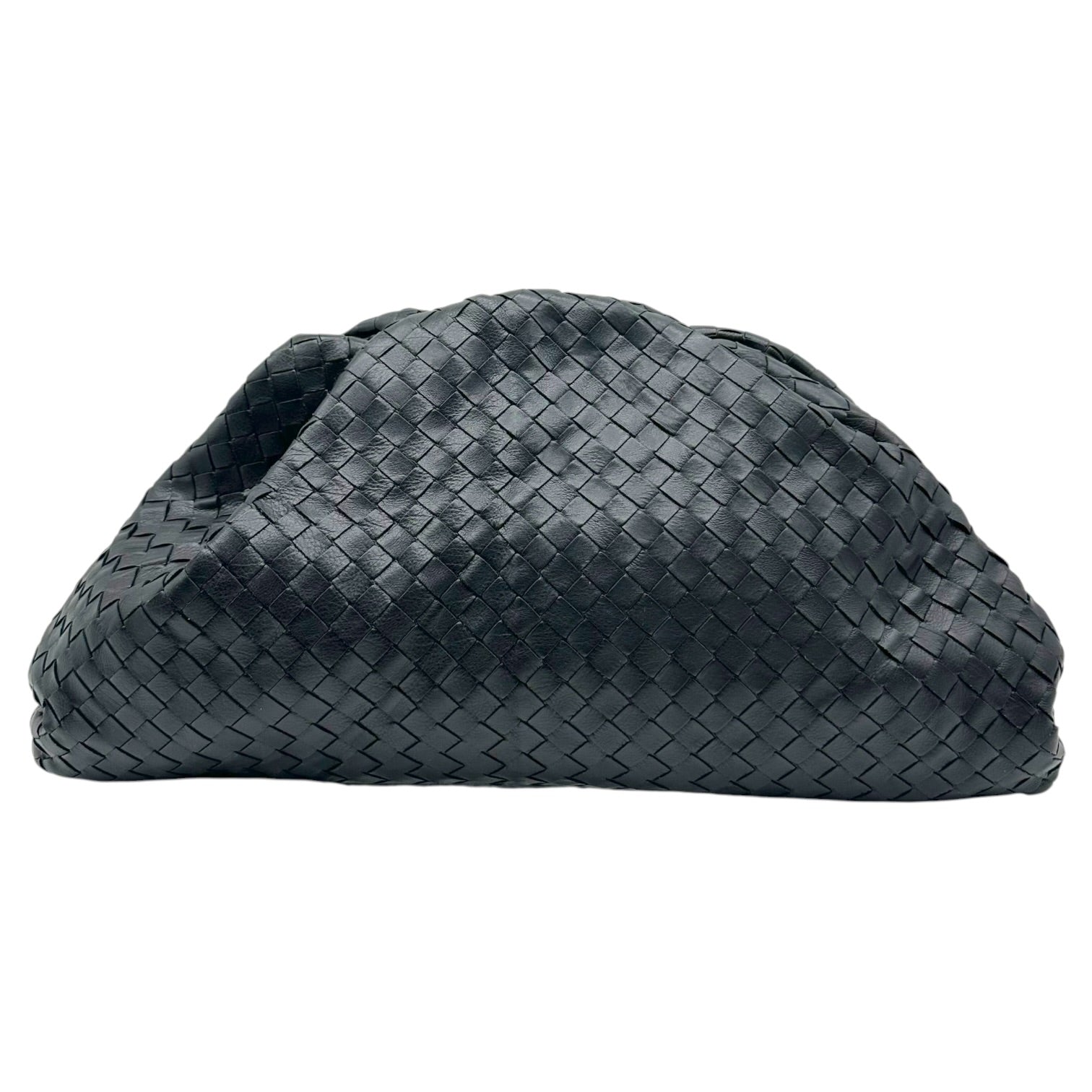 Bottega Veneta Black Intrecciato Lambskin Clutch Bag