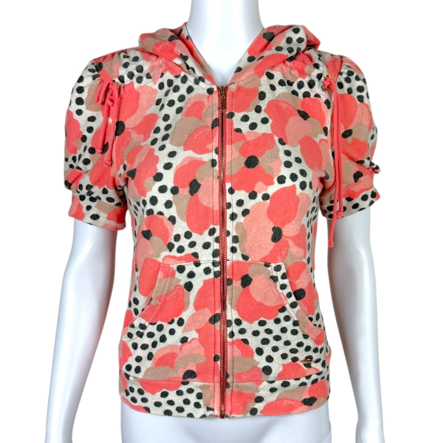 Juicy Couture 'Poppy' Print Terrycloth Mini Shorts & Zip-Up Set - Outfit Repeater