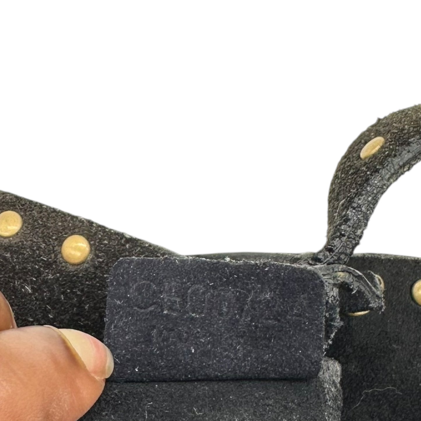 Celine Black Suede & Gold Studded Poulbot Bag