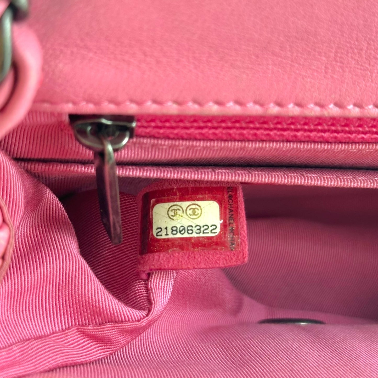 Chanel Paris-Seoul Pink Woven Leather Mini Square Flap Bag 2016