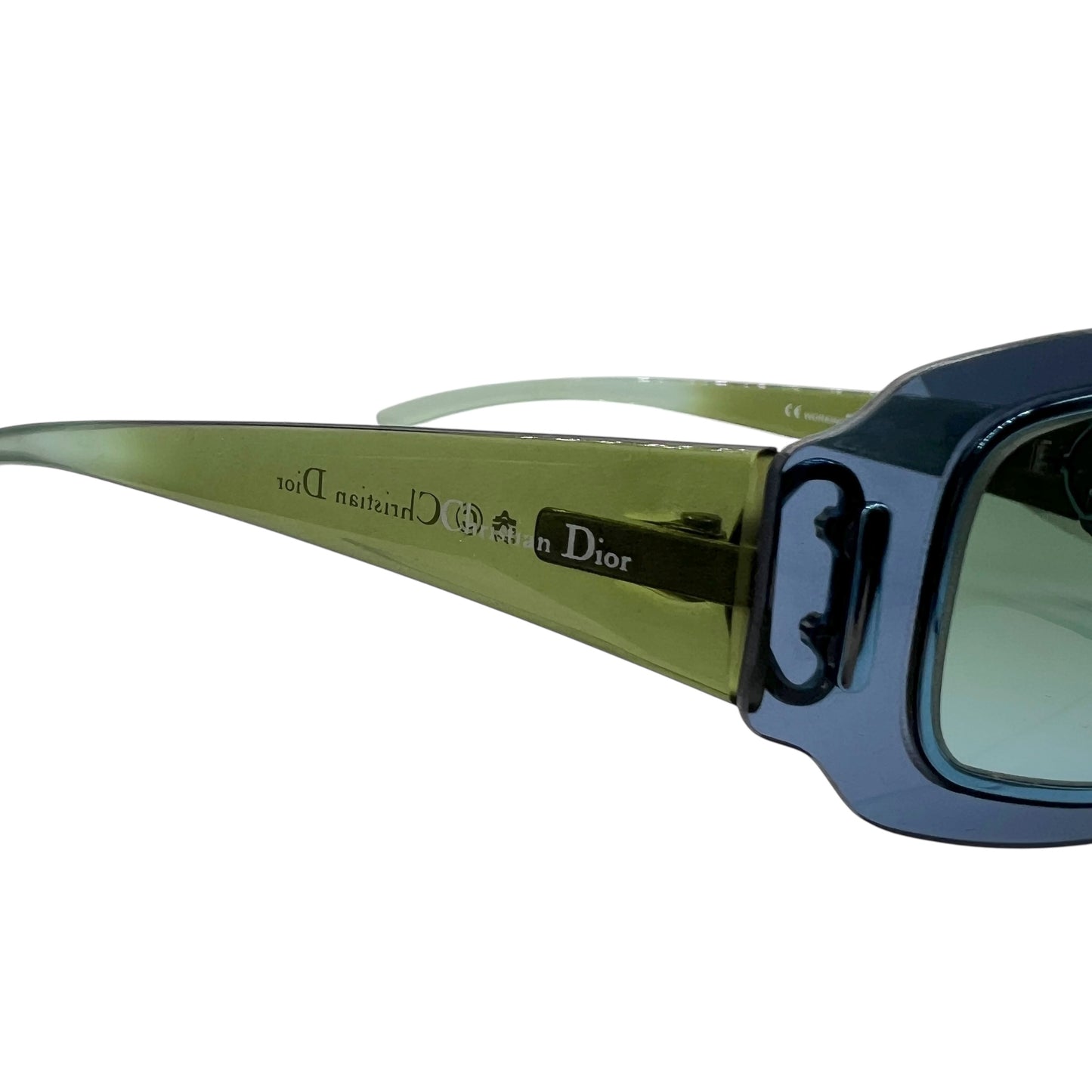 Christian Dior Working Girl Green & Blue Rectangle Sunglasses