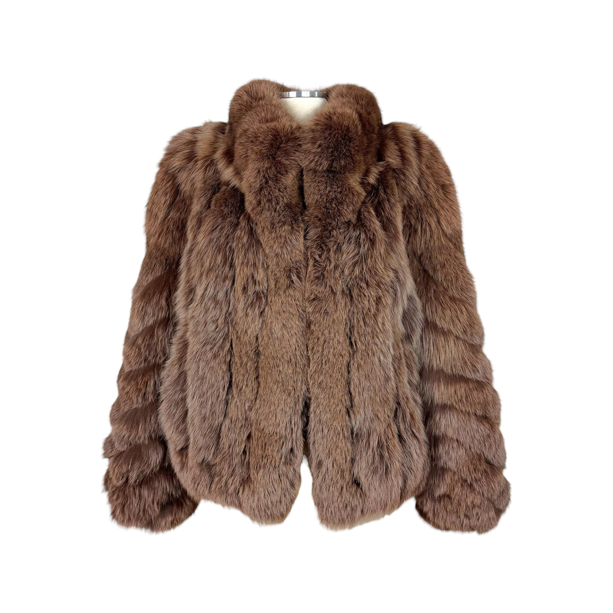 Saga Fox Brown Cropped Fox Fur Coat
