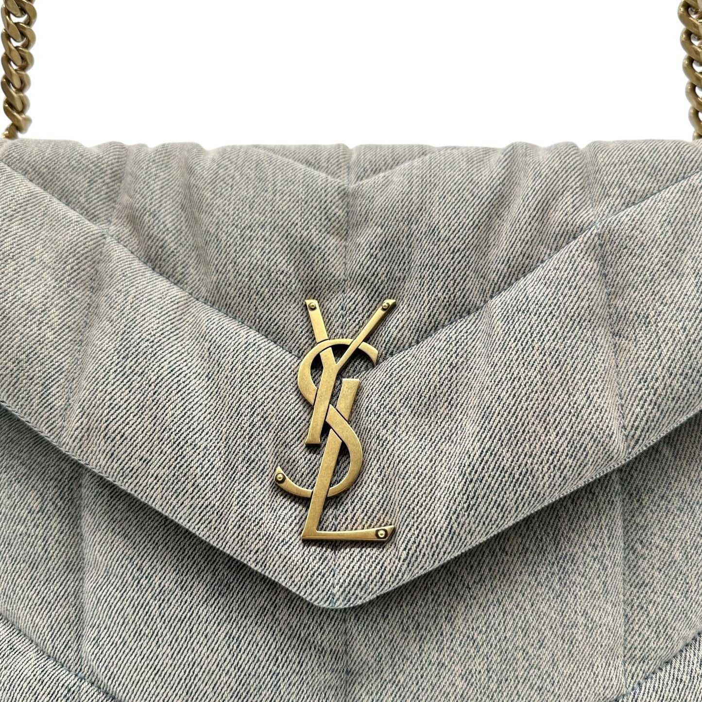 Saint Laurent Paris Medium Denim Puffer Bag