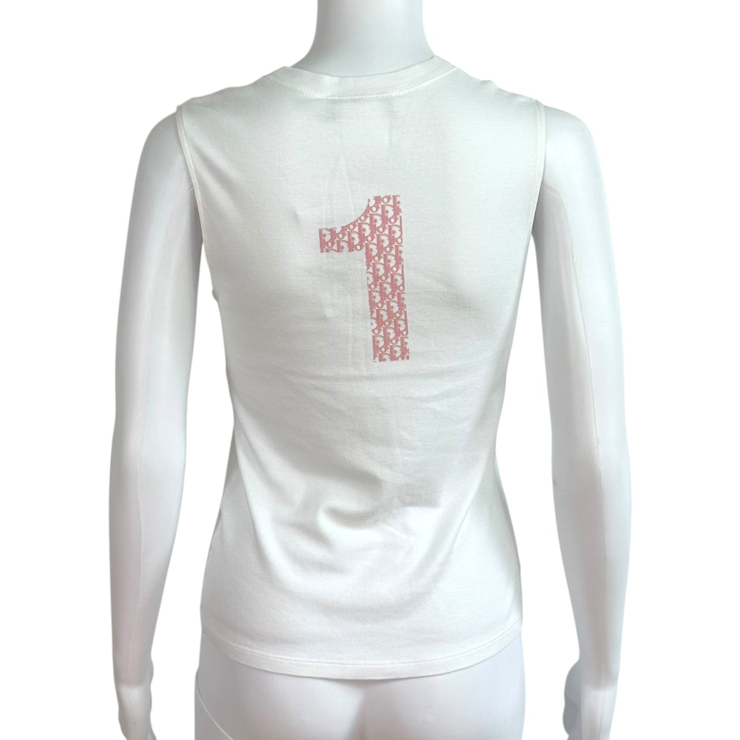 Christian Dior Pink White Monogram Tank Top