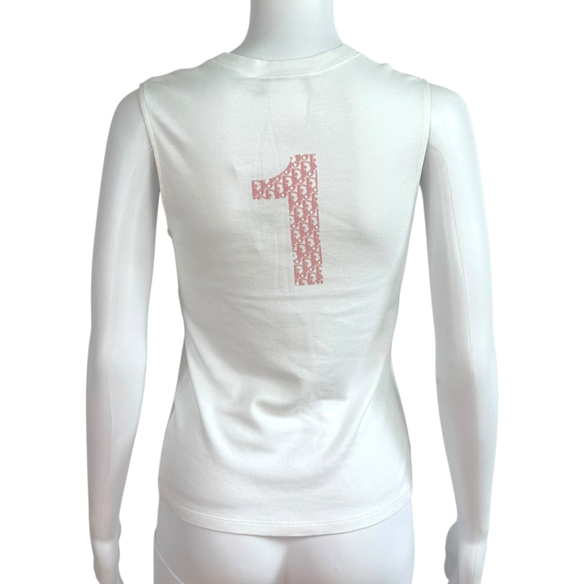 Christian Dior Pink White Monogram Tank Top