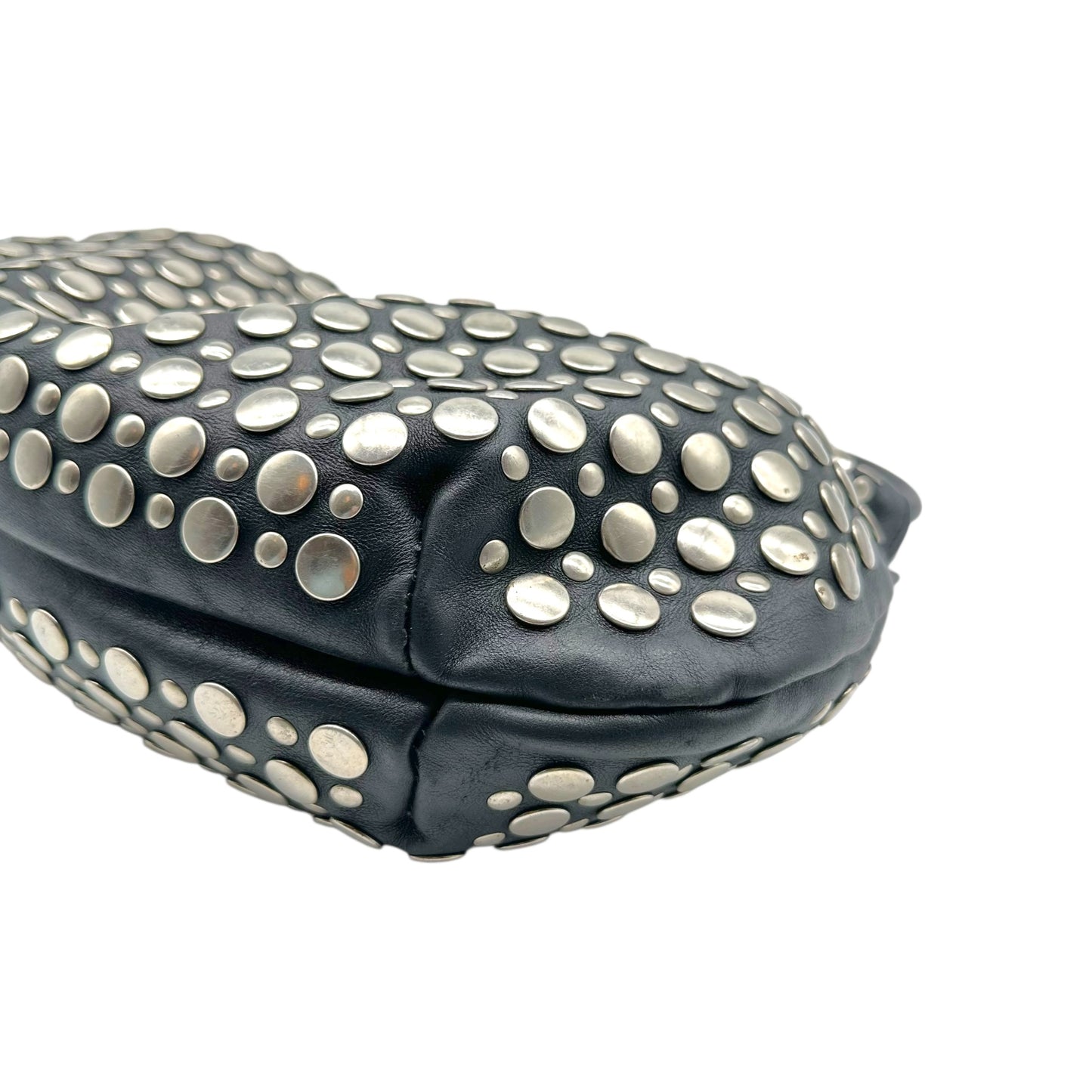 Sonia Rykiel Black & Silver Studded Domino Shoulder Bag